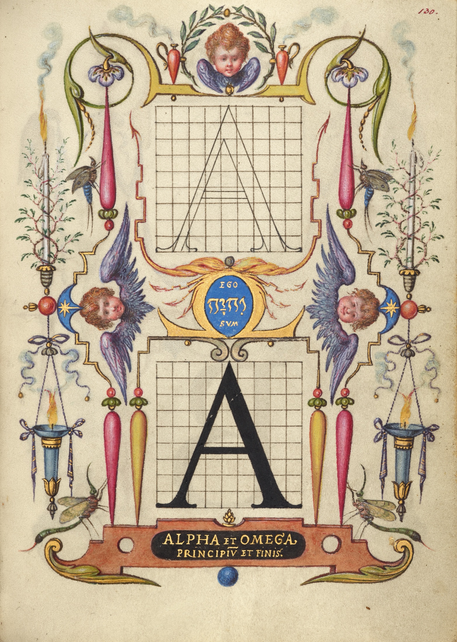 Guide for Constructing the Letter A — Joris Hoefnagel (Illuminator)