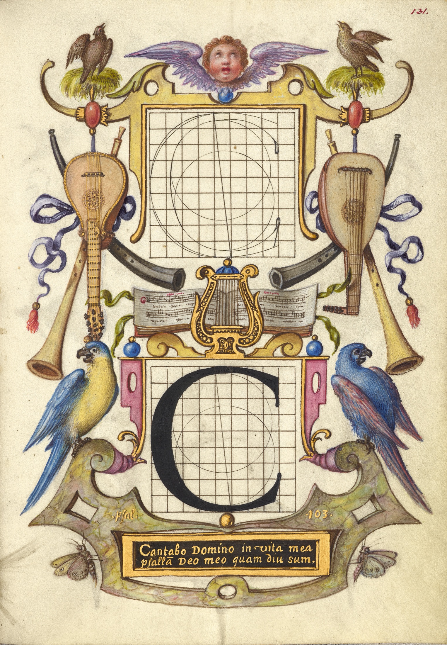 Guide for Constructing the Letter C — Joris Hoefnagel (Illuminator)