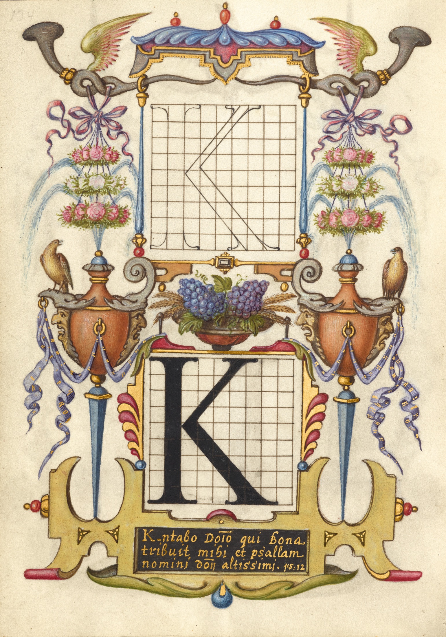 Guide for Constructing the Letter K — Joris Hoefnagel (Illuminator)