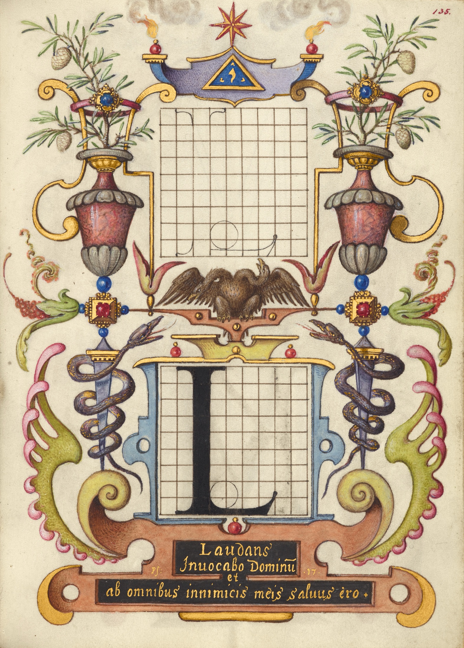 Guide for Constructing the Letter L — Joris Hoefnagel (Illuminator)