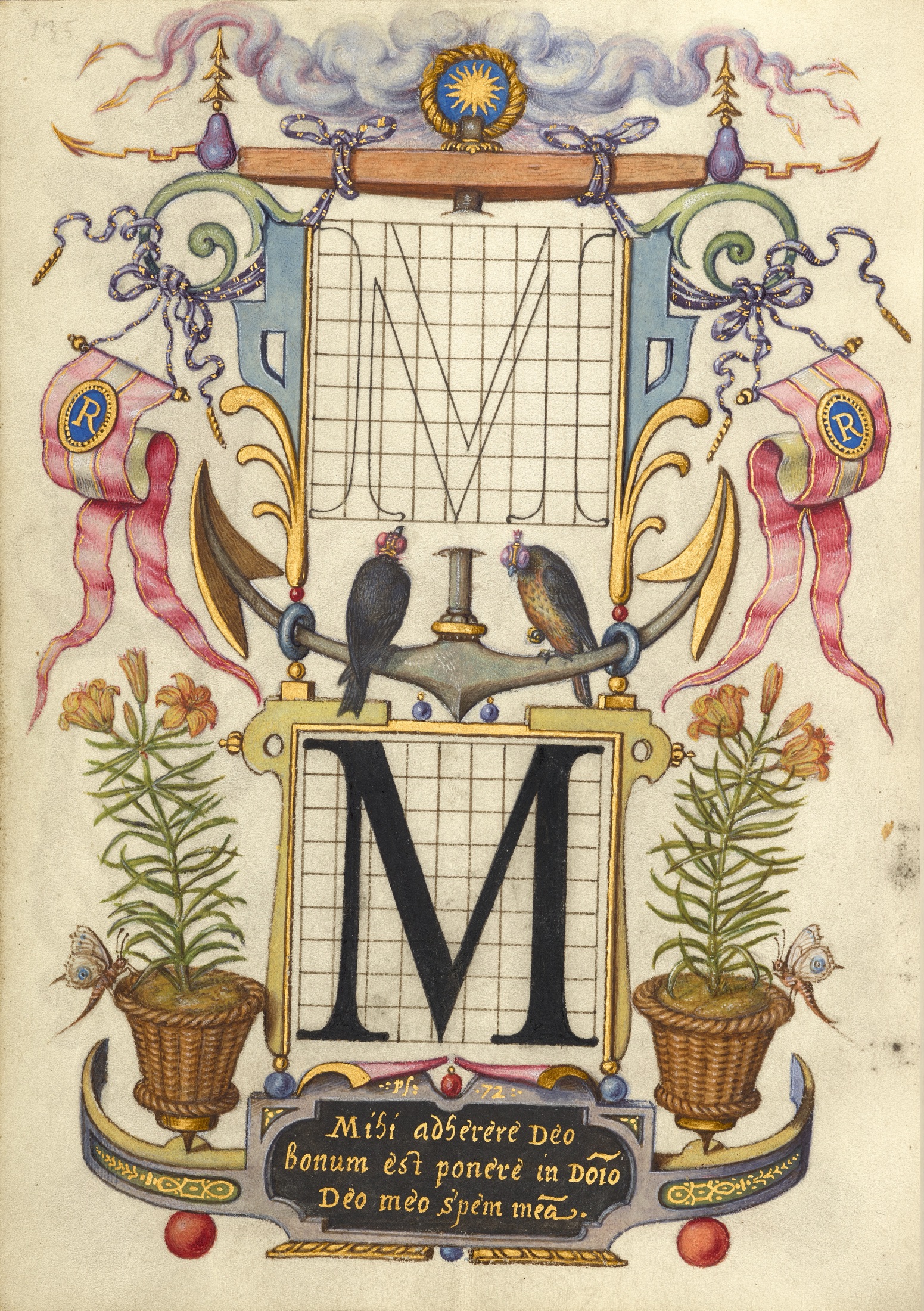 Guide for Constructing the Letter M — Joris Hoefnagel (Illuminator)