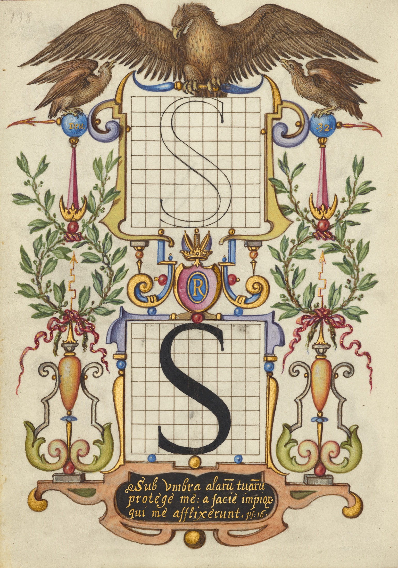 Guide for Constructing the Letter S — Joris Hoefnagel (Illuminator)