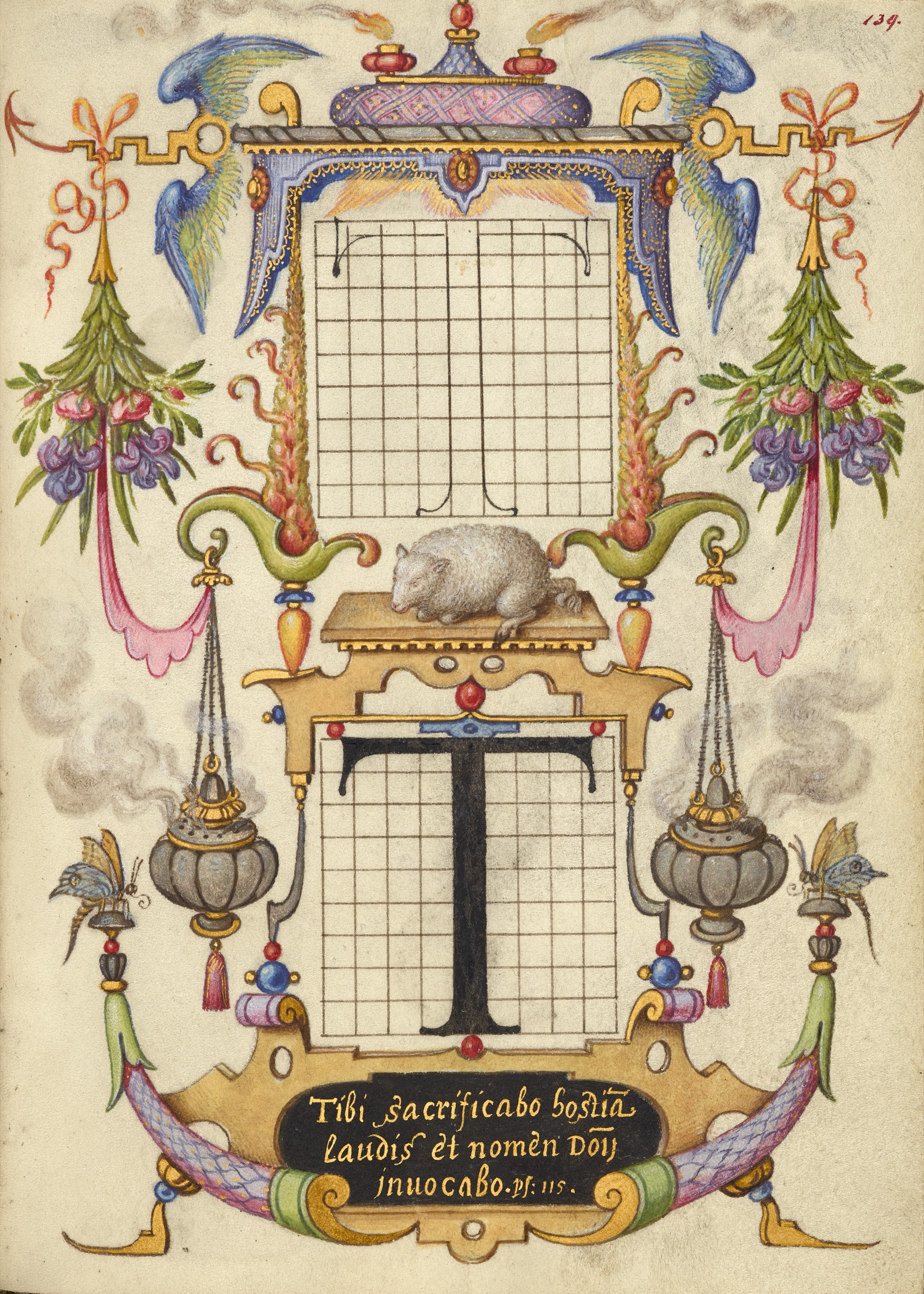 Guide for Constructing the Letter T — Joris Hoefnagel (Illuminator)