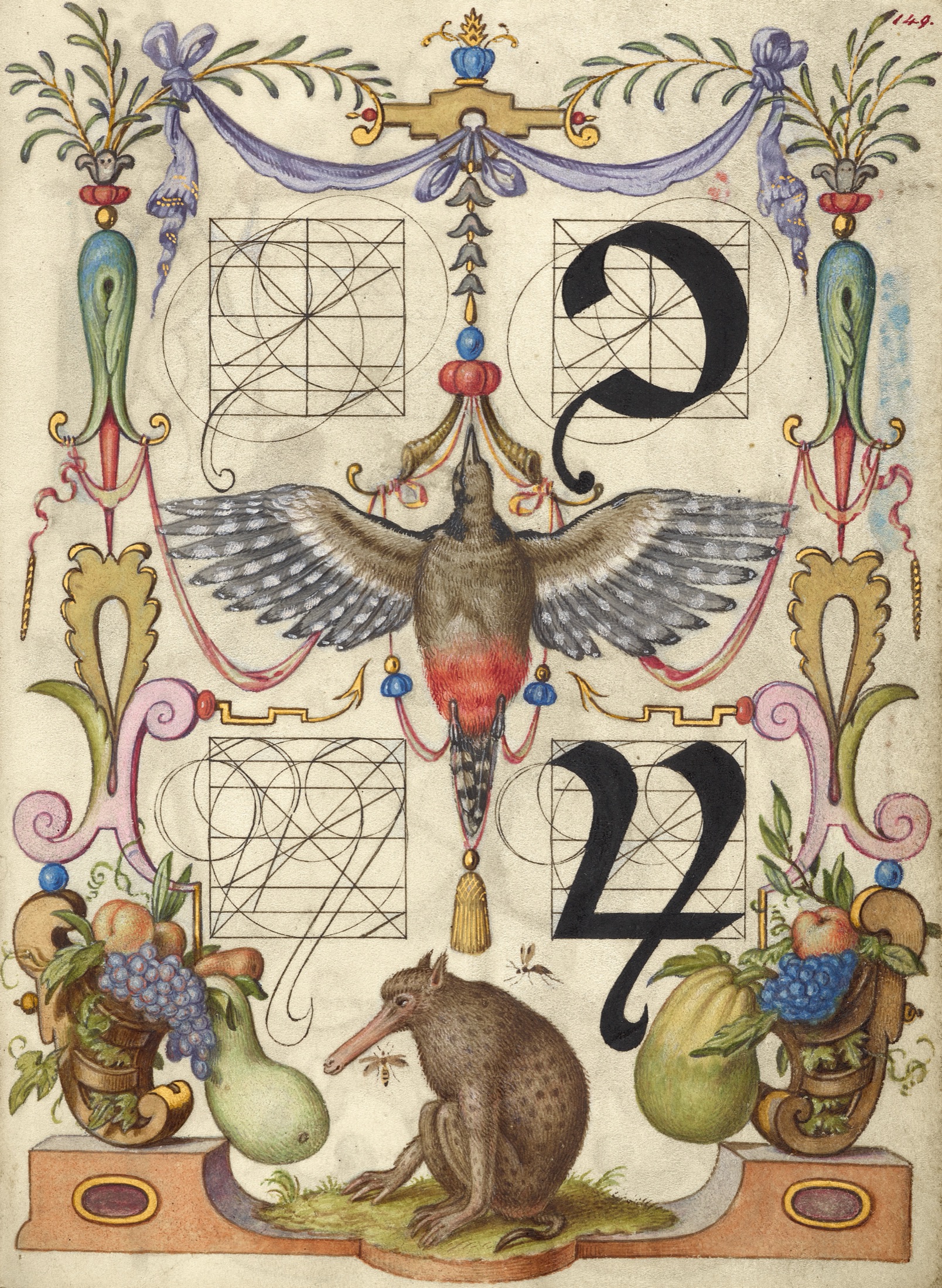 Guide for Constructing the Tironian con and orum — Joris Hoefnagel (Illuminator)