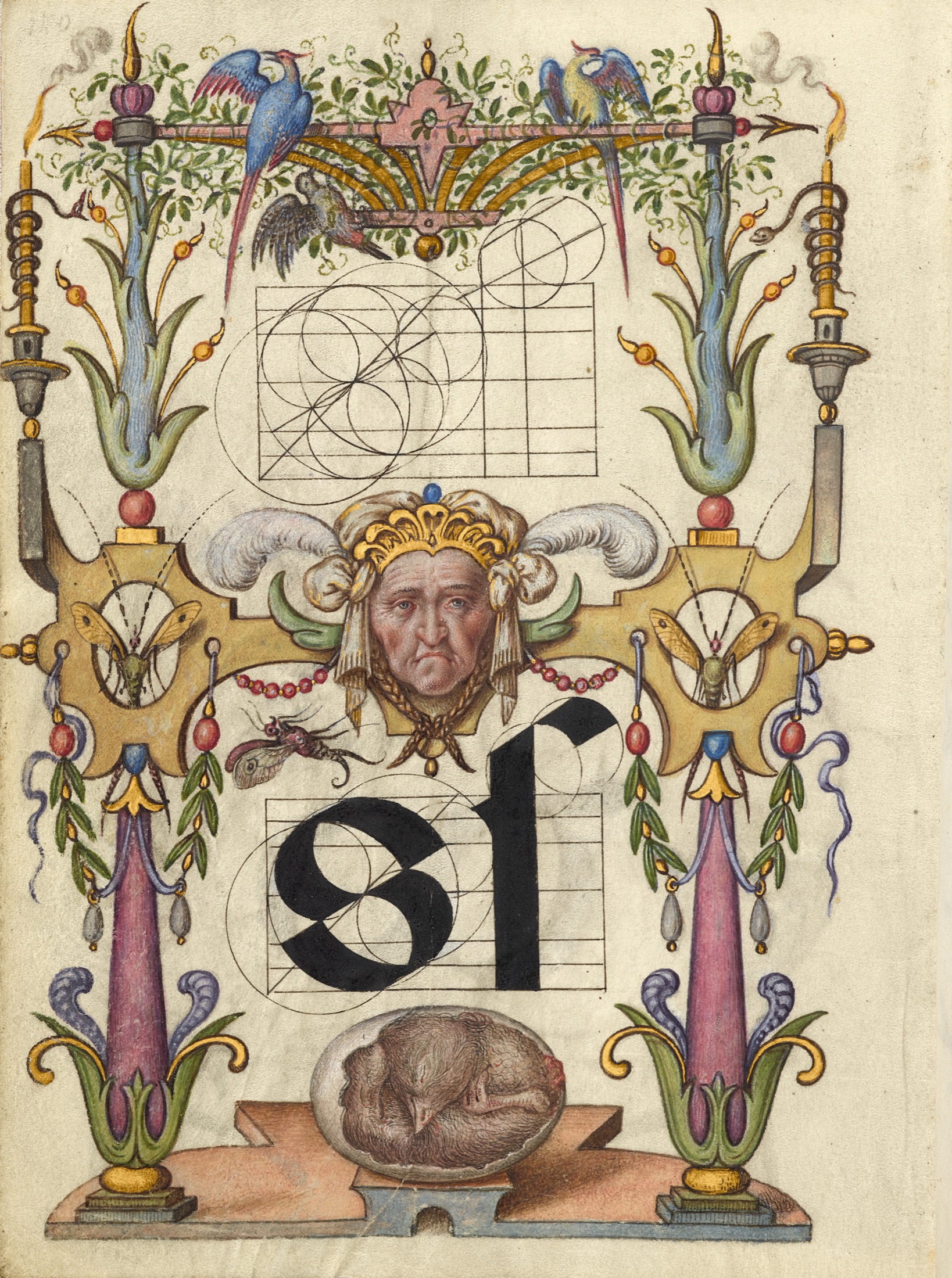 Guide for Constructing the Letter s — Joris Hoefnagel (Illuminator)