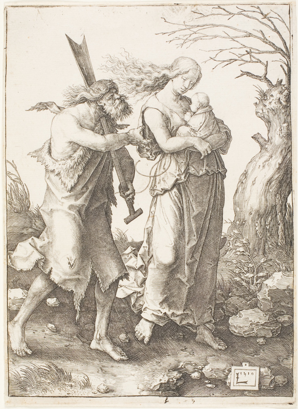 The Expulsion from Paradise — Lucas van Leyden; Netherlandish, c. 1494-1533