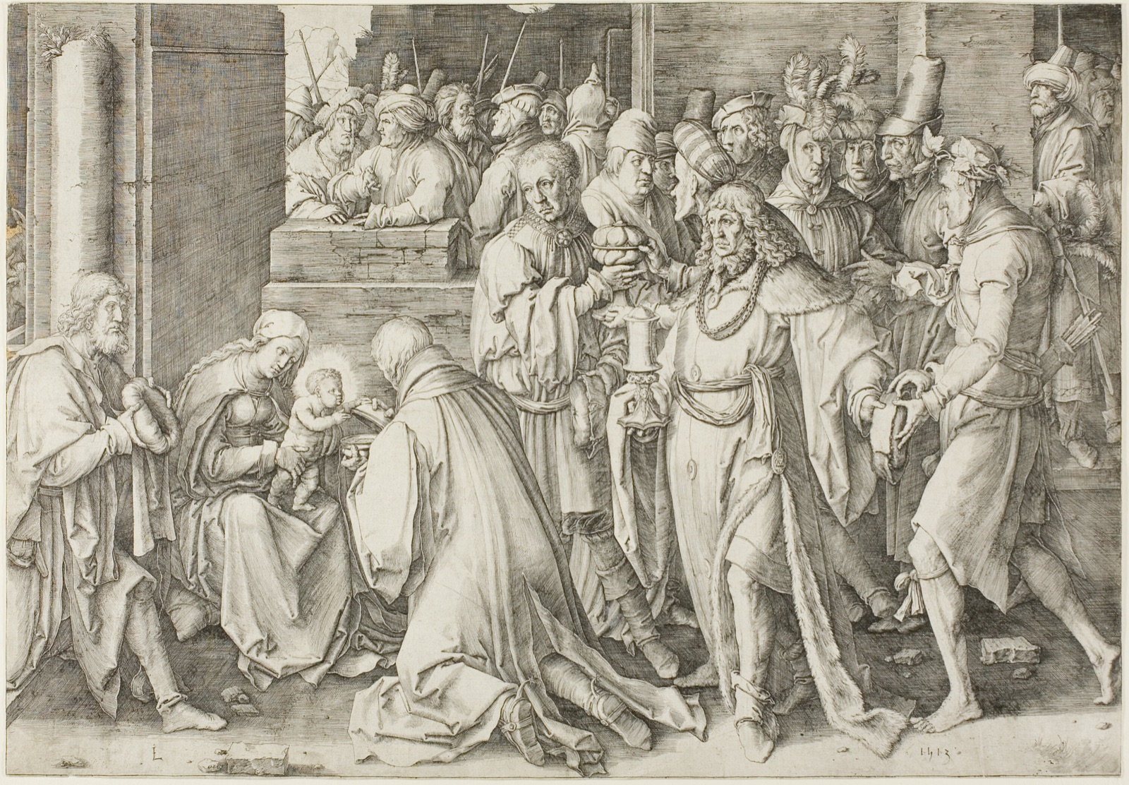 The Adoration of the Magi — Lucas van Leyden; Netherlandish, c. 1494-1533