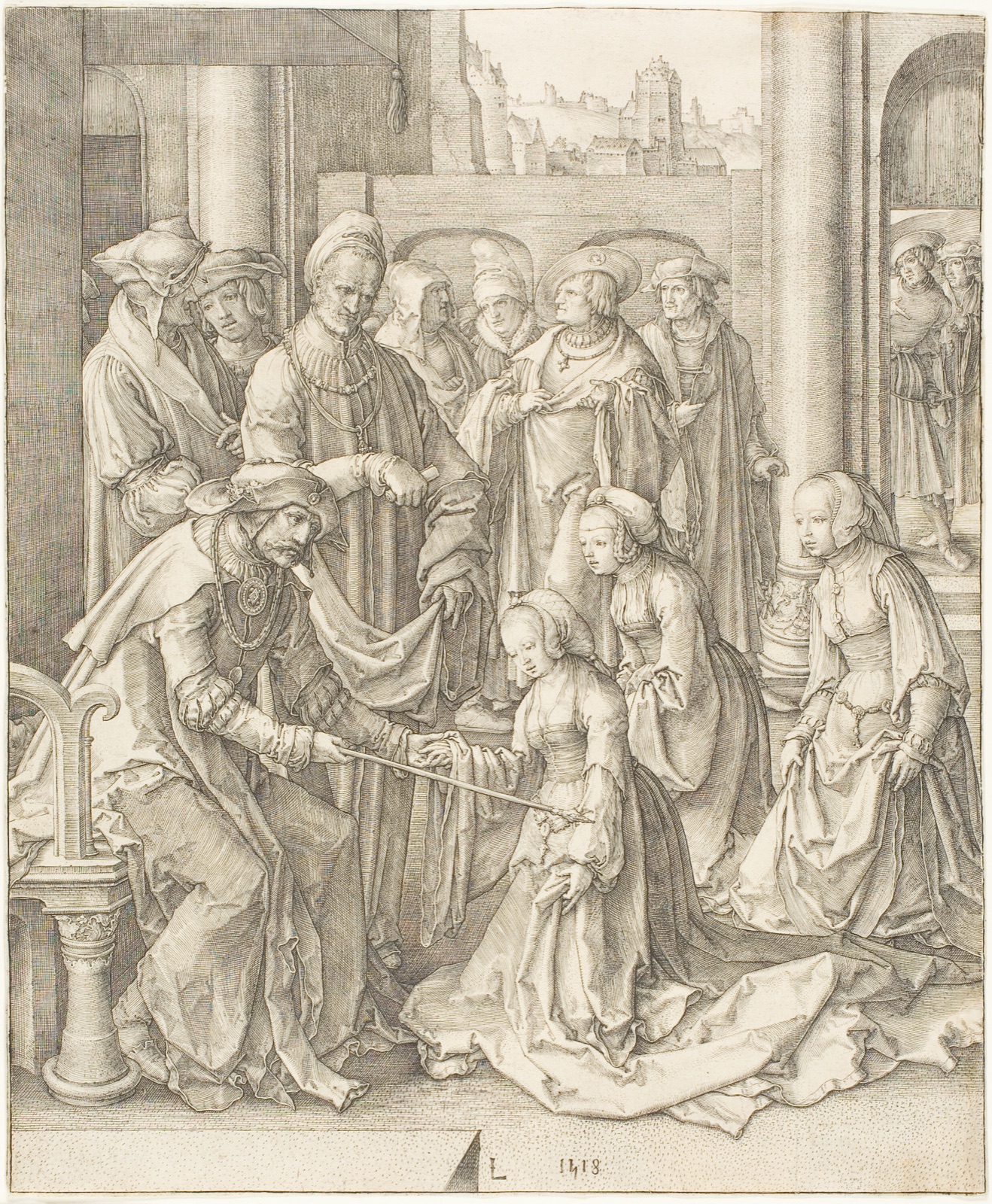 Esther Before Ahasuerus — Lucas van Leyden; Netherlandish, c. 1494-1533
