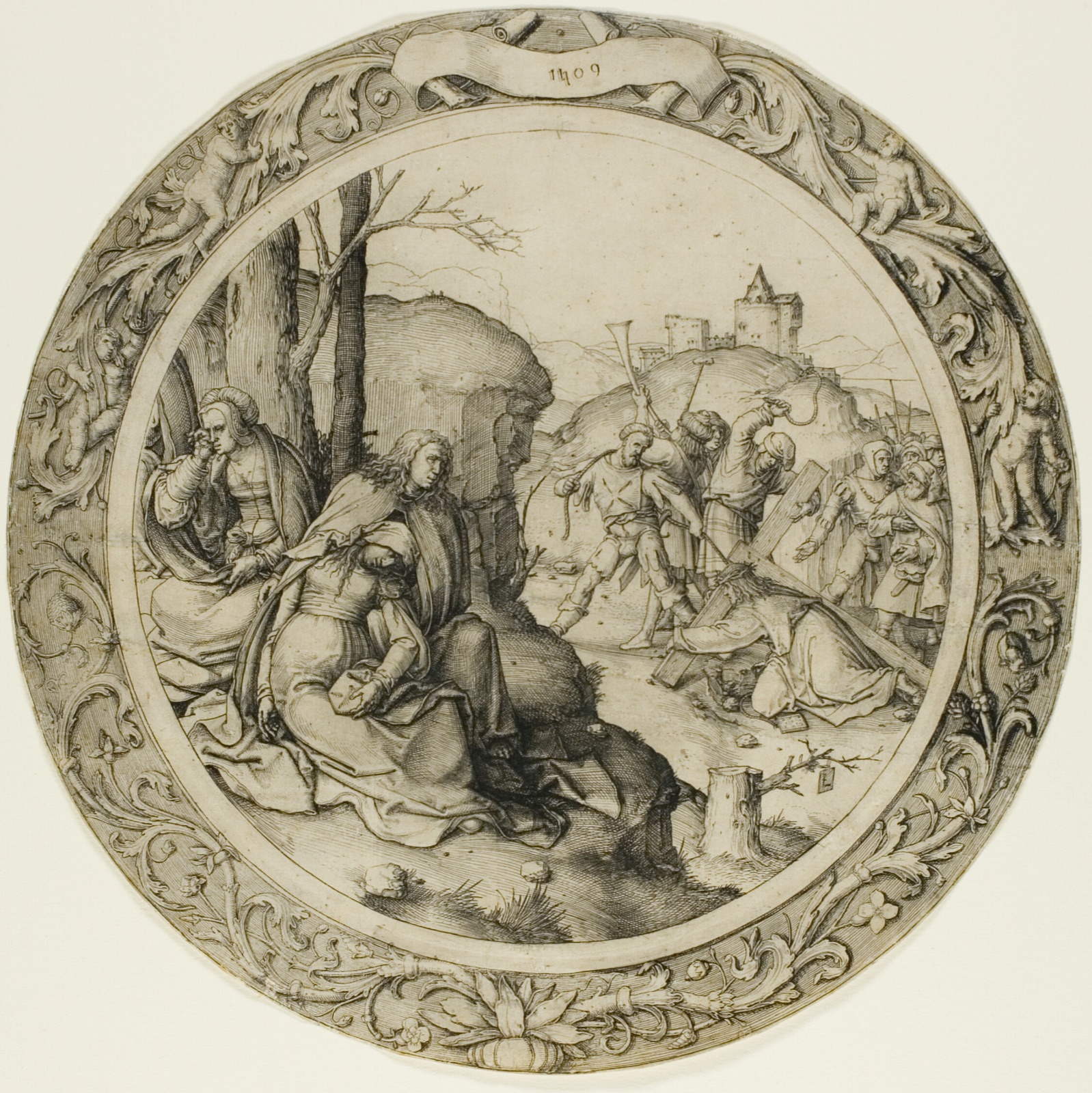 The Round Passion: Christ Carrying the Cross — Lucas van Leyden; Netherlandish, c. 1494-1533