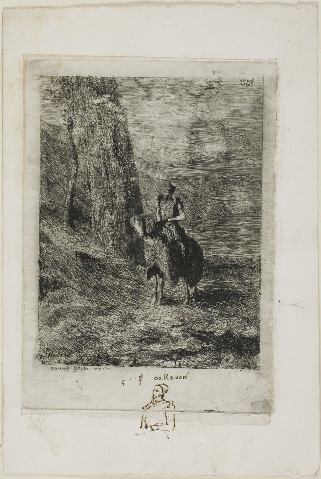 Horseman Waiting — Odilon Redon; French, 1840-1916