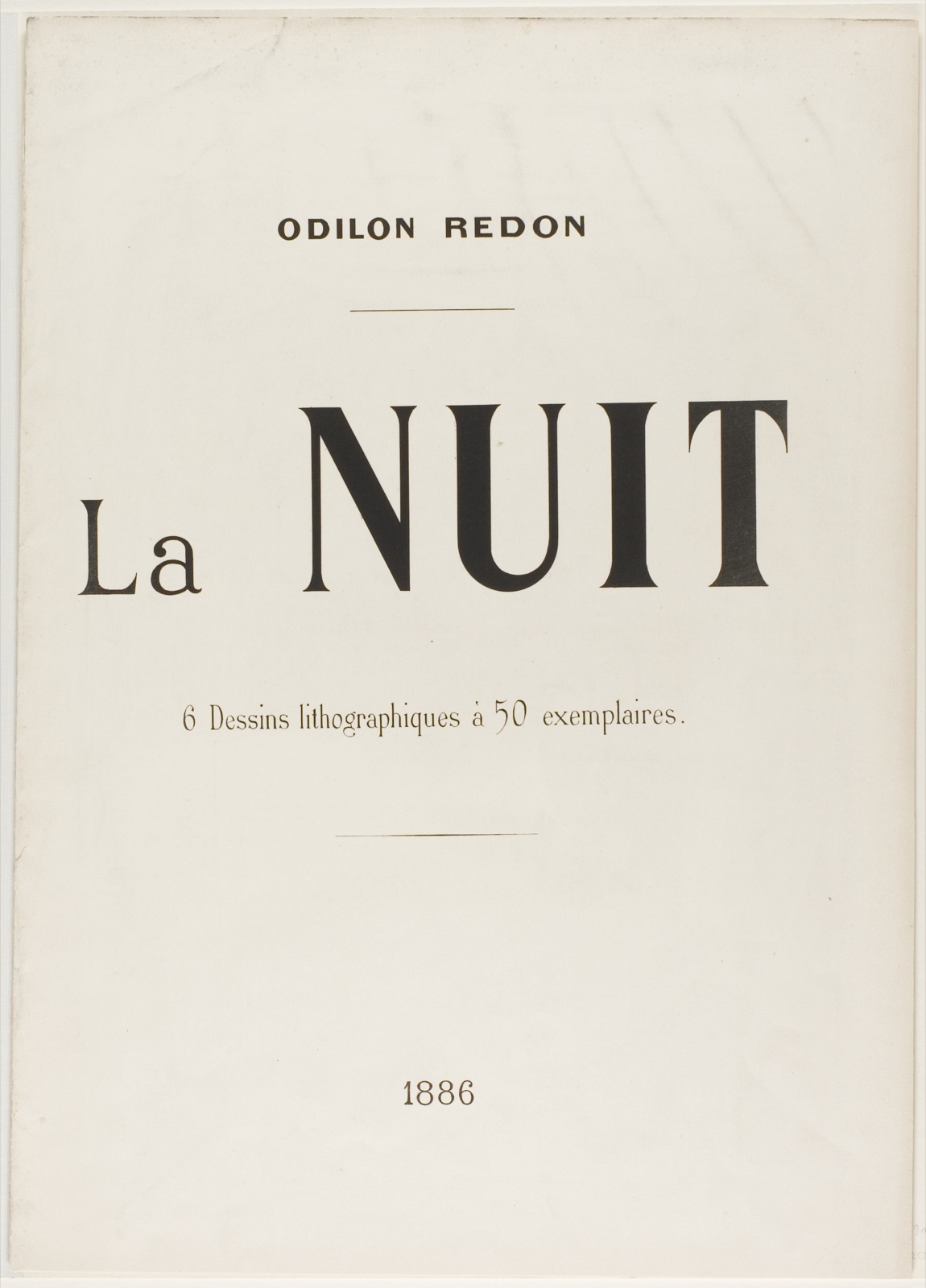 Cover for "La Nuit" — Odilon Redon; French, 1840-1916