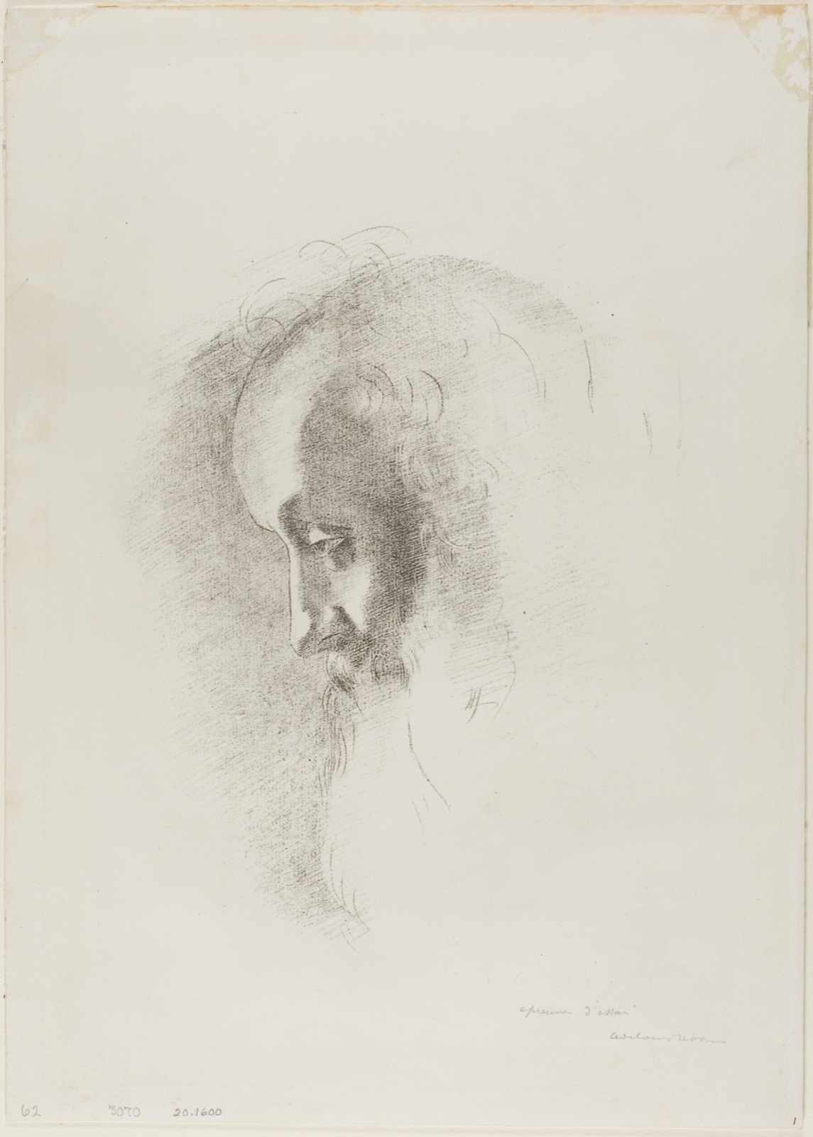 To Old Age, from Night — Odilon Redon; French, 1840-1916