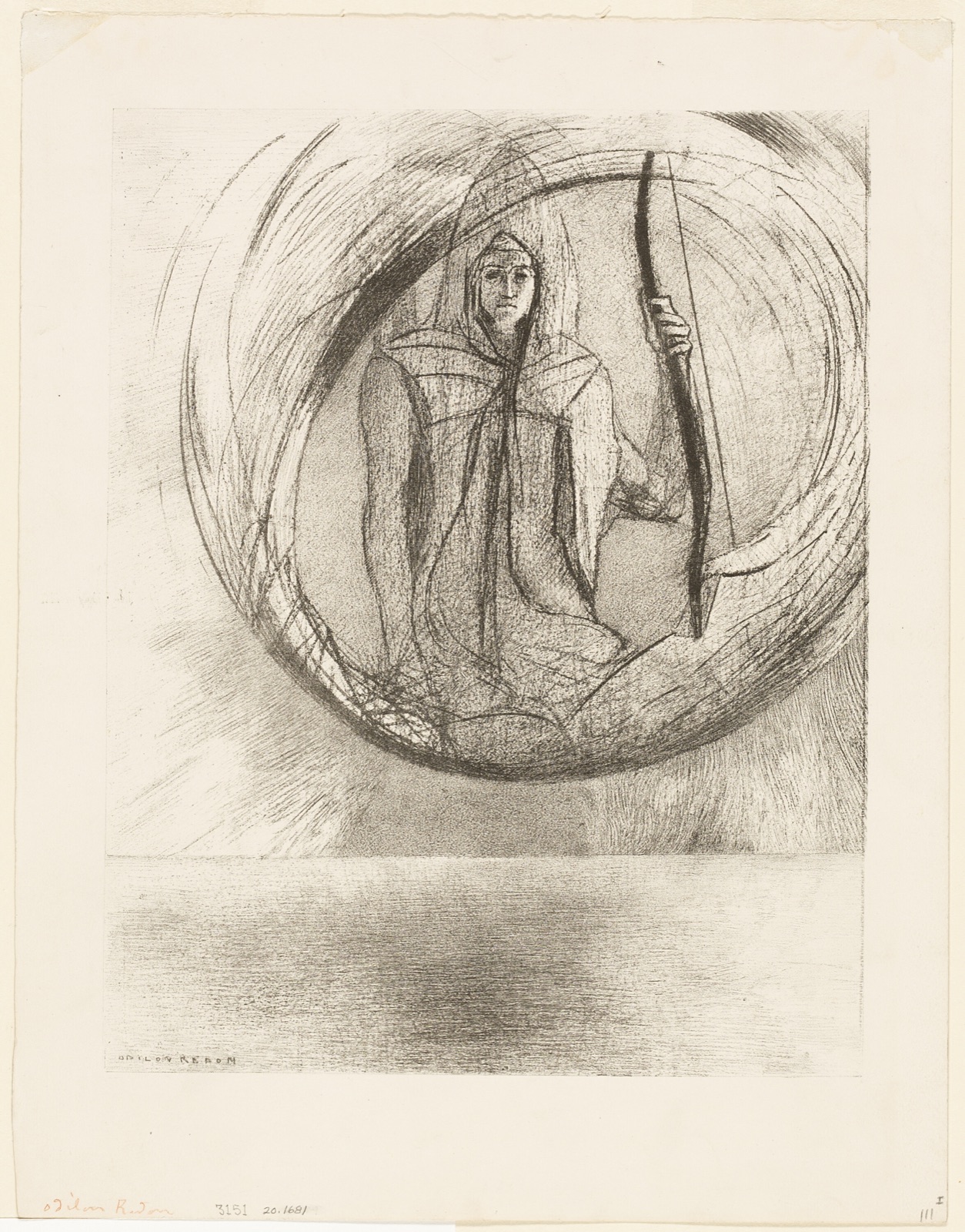 And Beyond, the Astral Idol, the Apotheosis, plate 2 of 6 — Odilon Redon; French, 1840-1916
