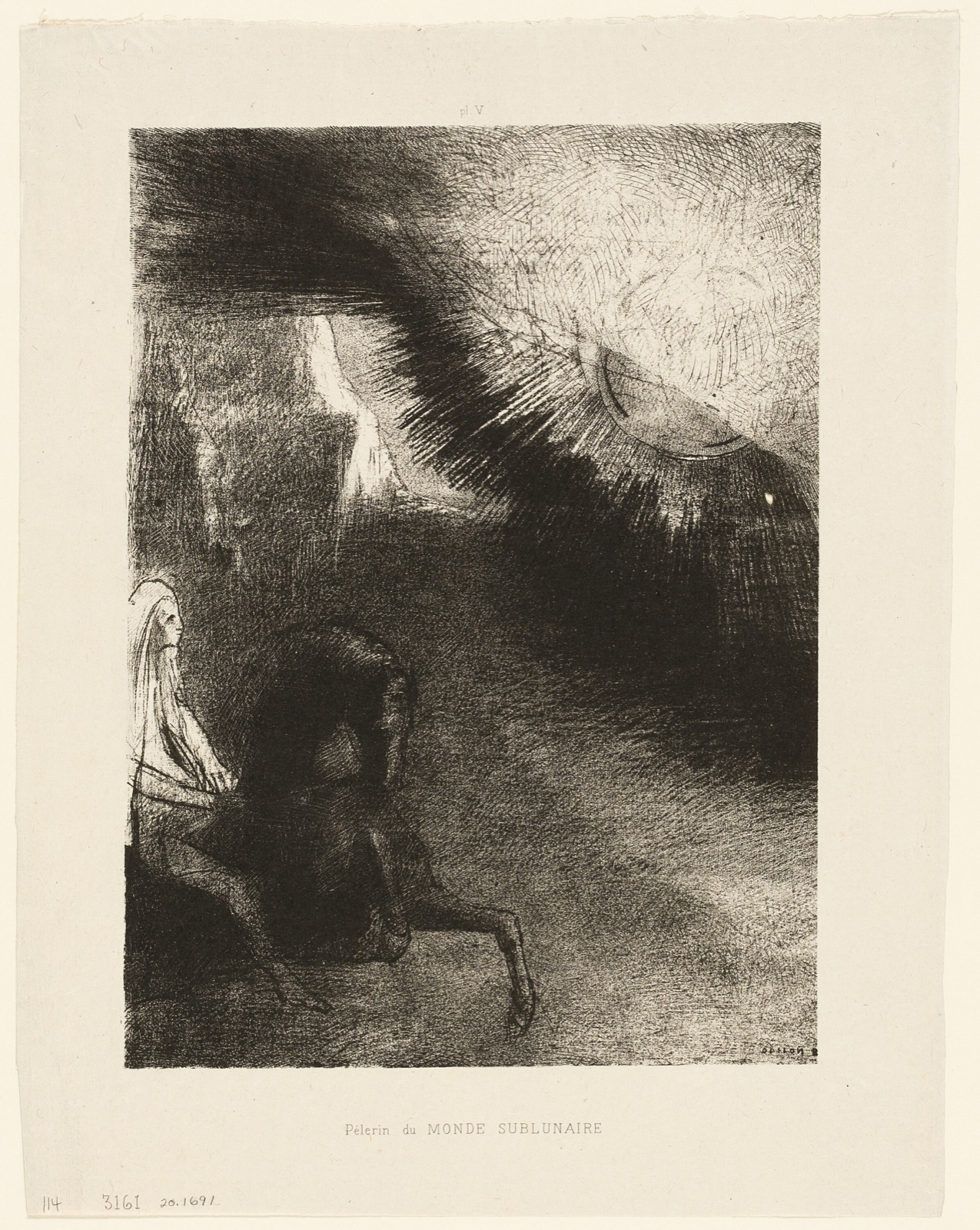 Pilgrim of the Sublunary World, plate 5 of 6 — Odilon Redon; French, 1840-1916