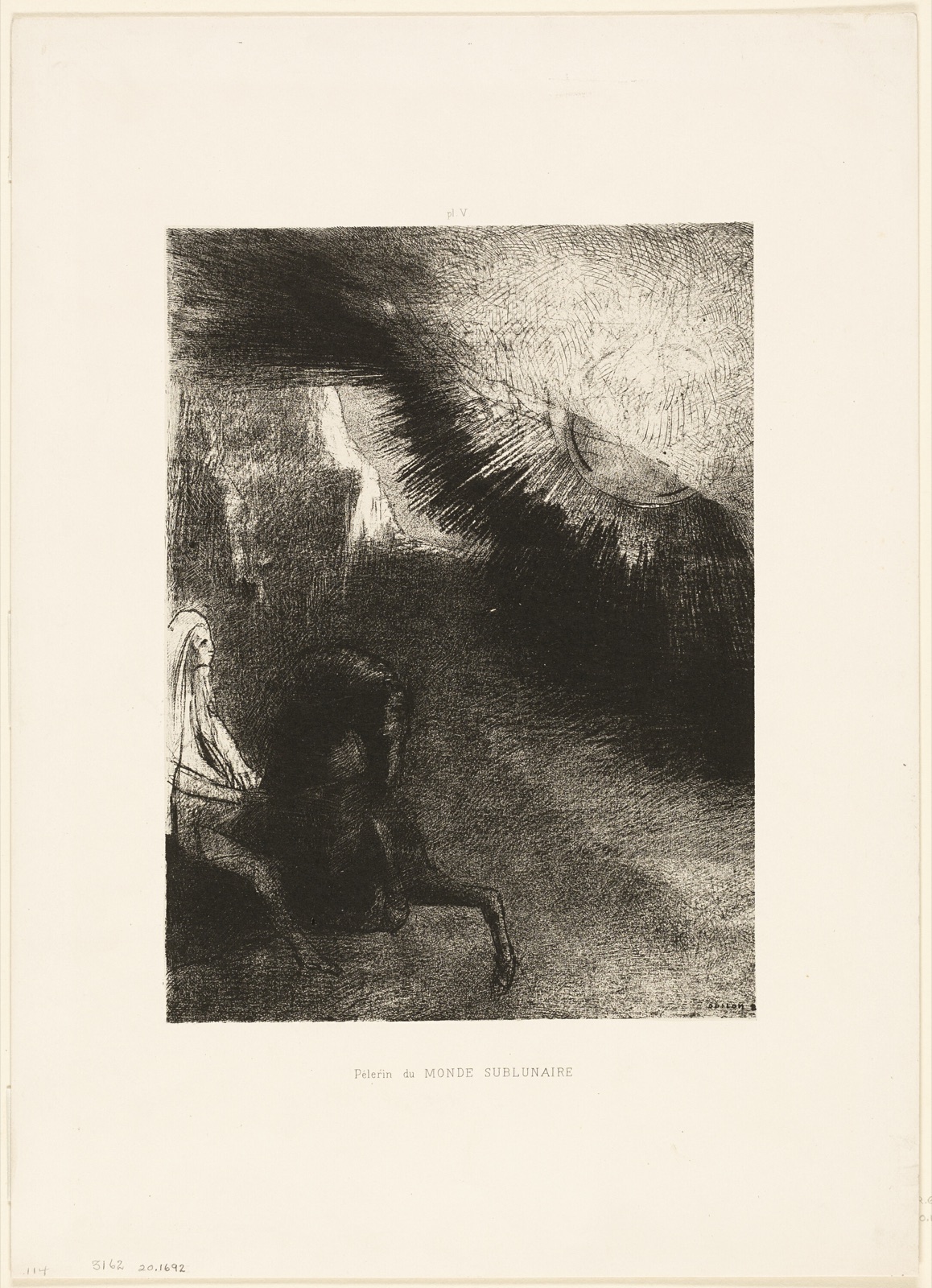 Pilgrim of the Sublunary World, plate 5 of 6 — Odilon Redon; French, 1840-1916