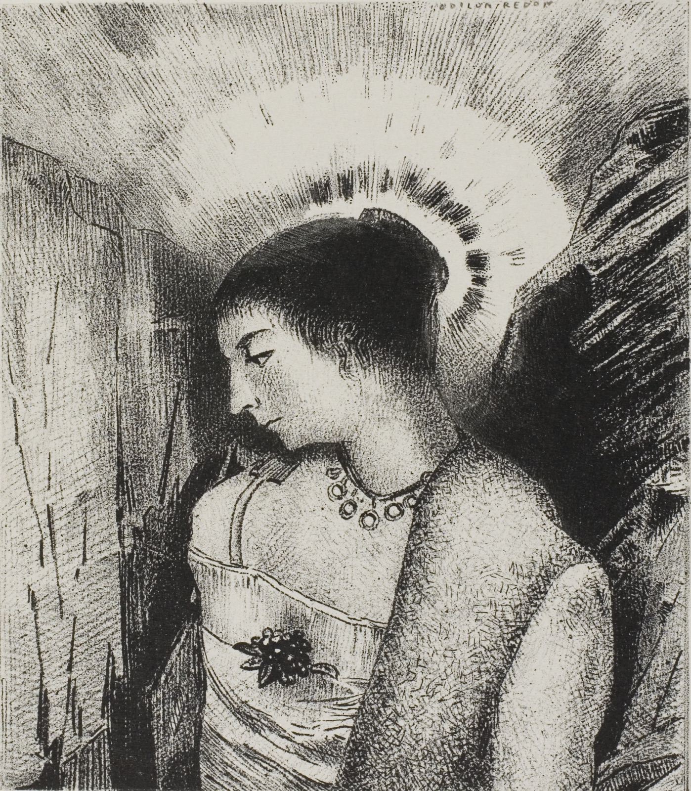 Here is the Good Goddess, the Idaean Mother of the Mountains, plate 15 of 24 — Odilon Redon; French, 1840-1916