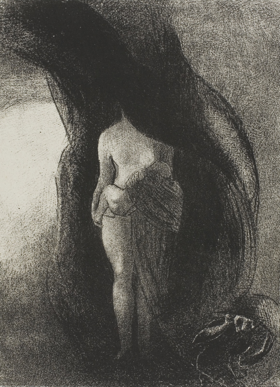 I am Still the Great Isis! Nobody Has Ever Yet Lifted My Veil! My Offspring is the Sun!, plate 16 of 24 — Odilon Redon; French, 1840-1916