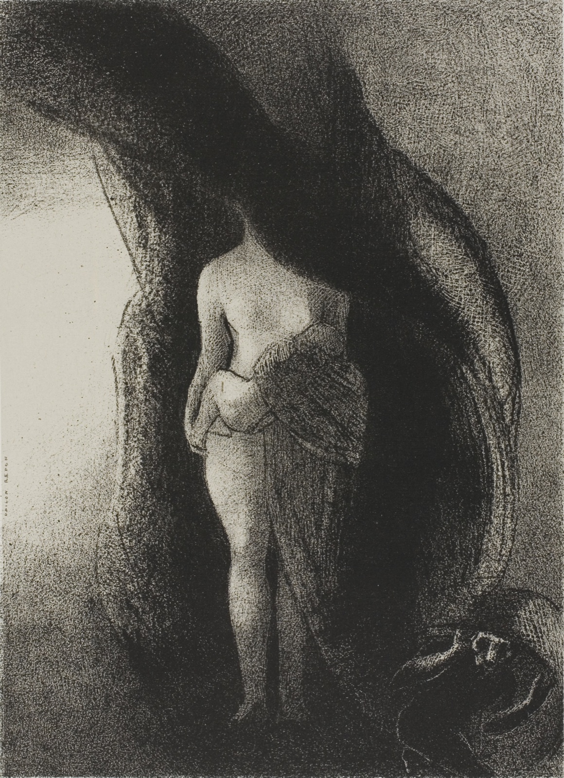 I am Still the Great Isis! Nobody Has Ever Yet Lifted My Veil!, plate 16 of 24 — Odilon Redon; French, 1840-1916