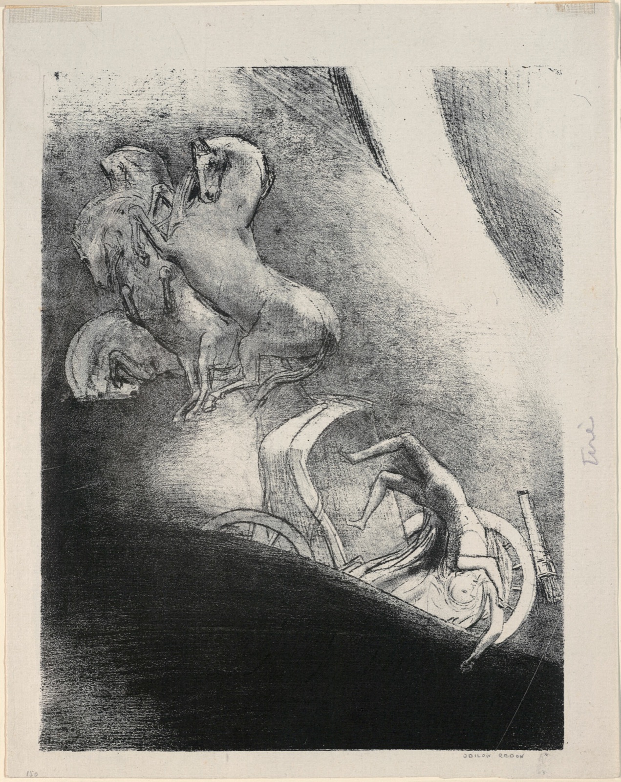 He Falls Head Foremost Into the Abyss, plate 17 of 24 — Odilon Redon; French, 1840-1916
