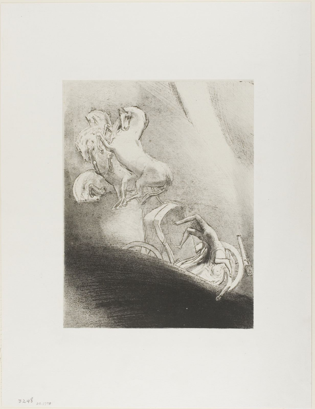 He Falls Head Foremost Into the Abyss, plate 17 of 24 — Odilon Redon; French, 1840-1916