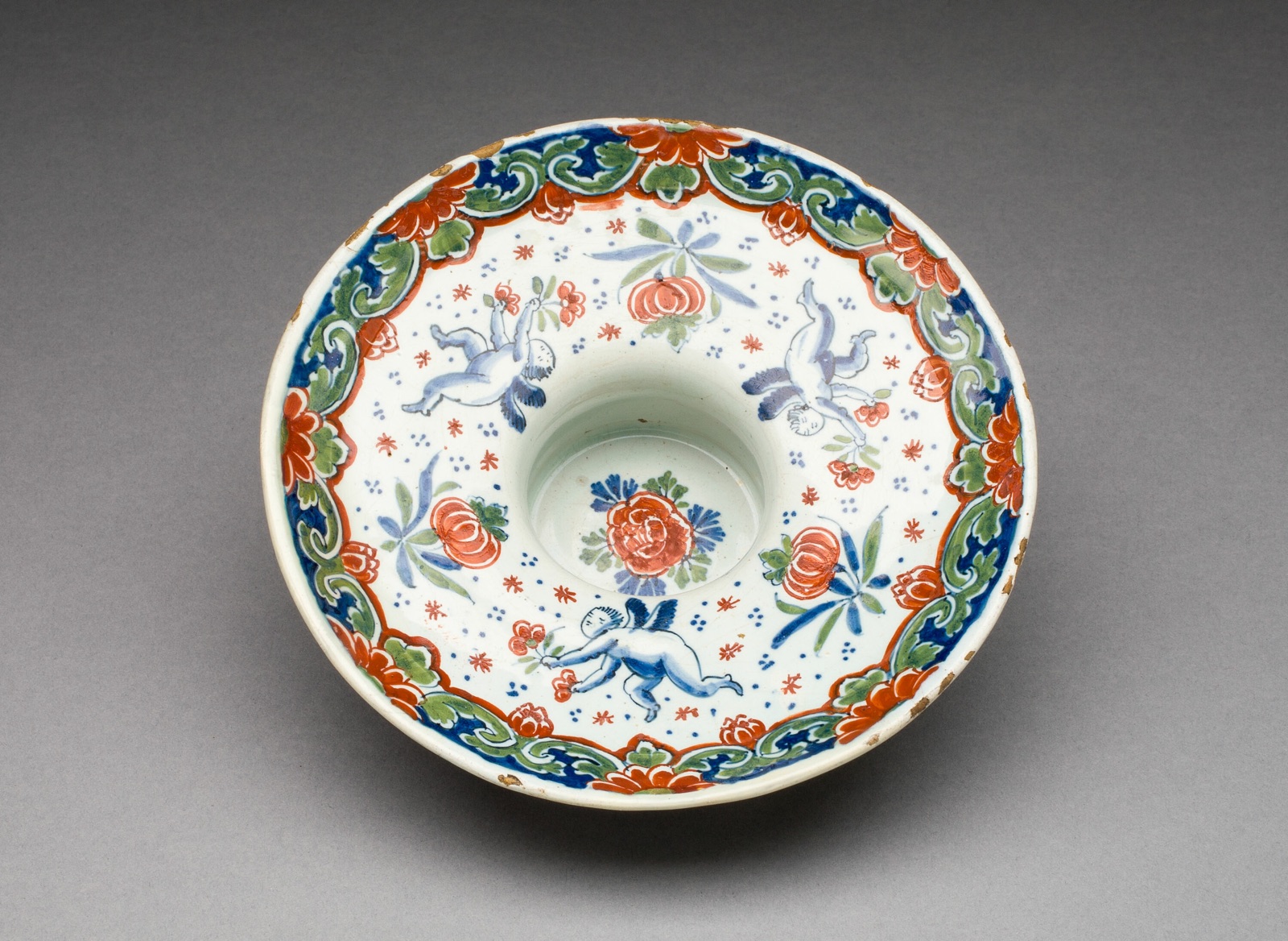 Chocolate Cup Stand — De Grieksche A (The Greek A) Factory; Delft, Netherlands, 1658-1811; Pieter Adriaensz. Kocks; Dutch, active 1701-1722