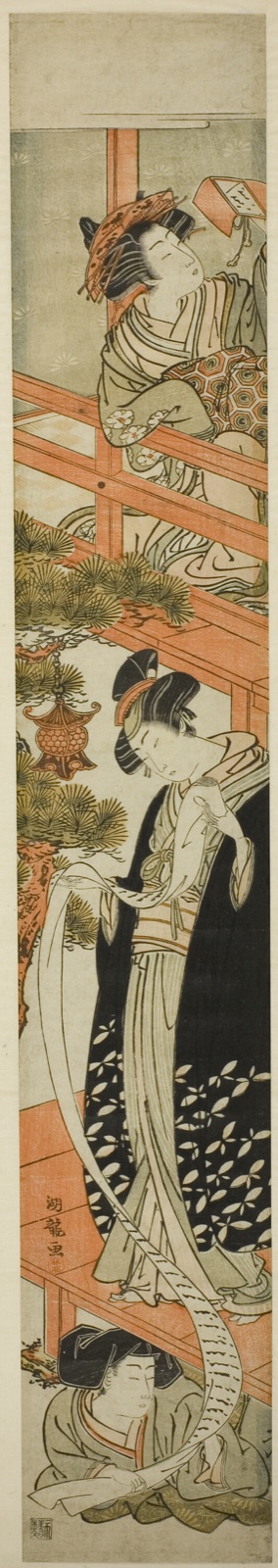 Parody of the Letter-Reading Scene in Chushingura — Isoda Koryusai; Japanese, 1735-1790