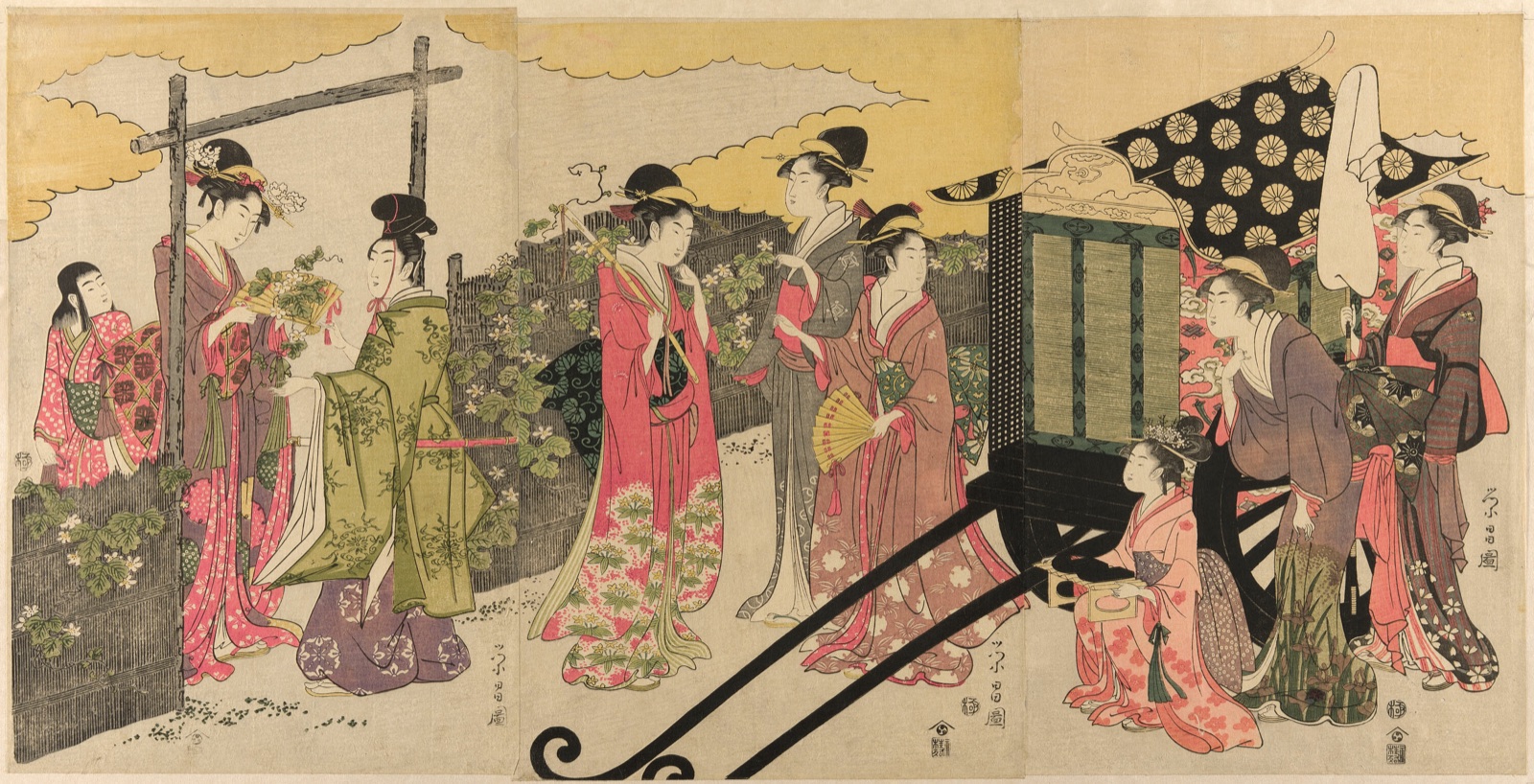 Parody of the Yugao Chapter of the Tale of Genji — Chokosai Eisho; Japanese, active 1780-1800