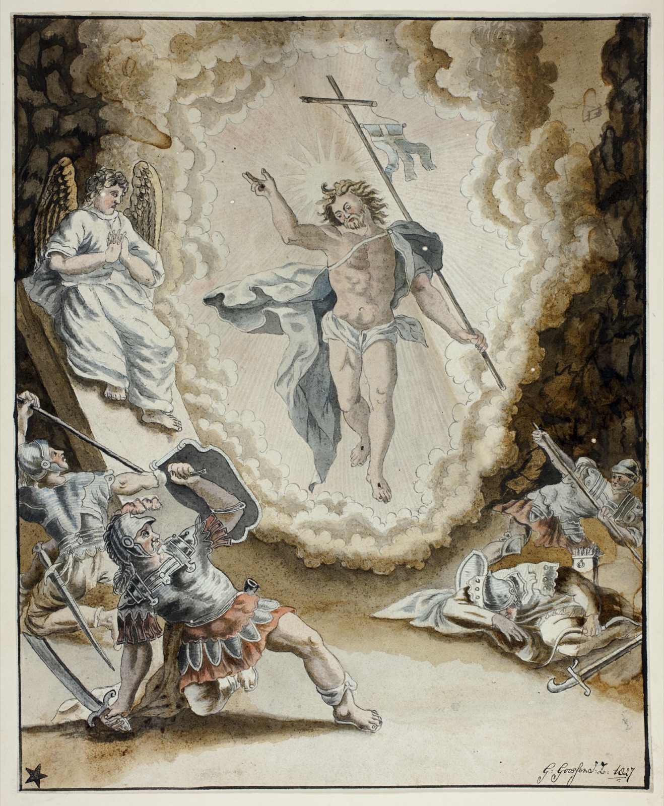 Resurrection of Christ — Gerardus Gossen (Dutch); after Jacopo Negretti, called Palma il Giovane (Italian, c. 1548-1628)