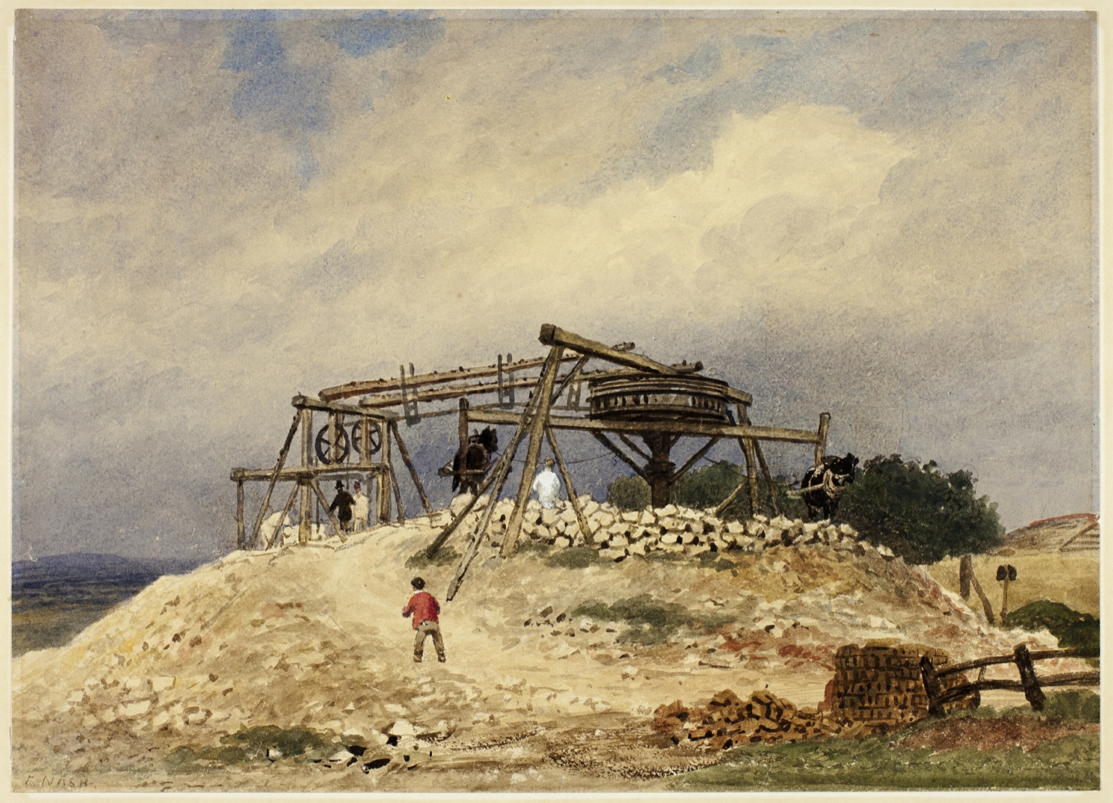 Top of Mineshaft — Frederick Nash; English, 1782-1856
