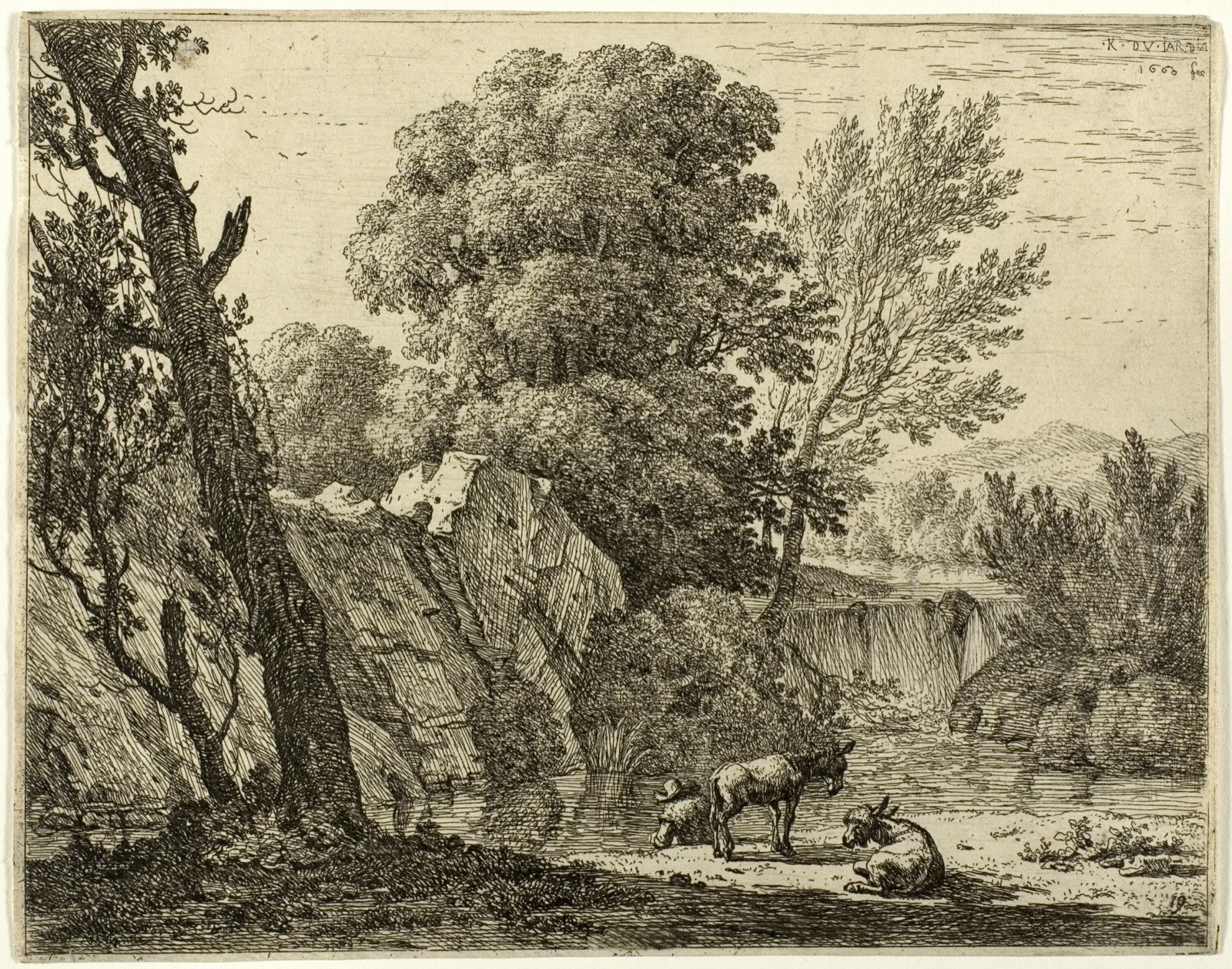 The Packer with Two Donkeys — Karel Dujardin; Dutch, c. 1622-1678