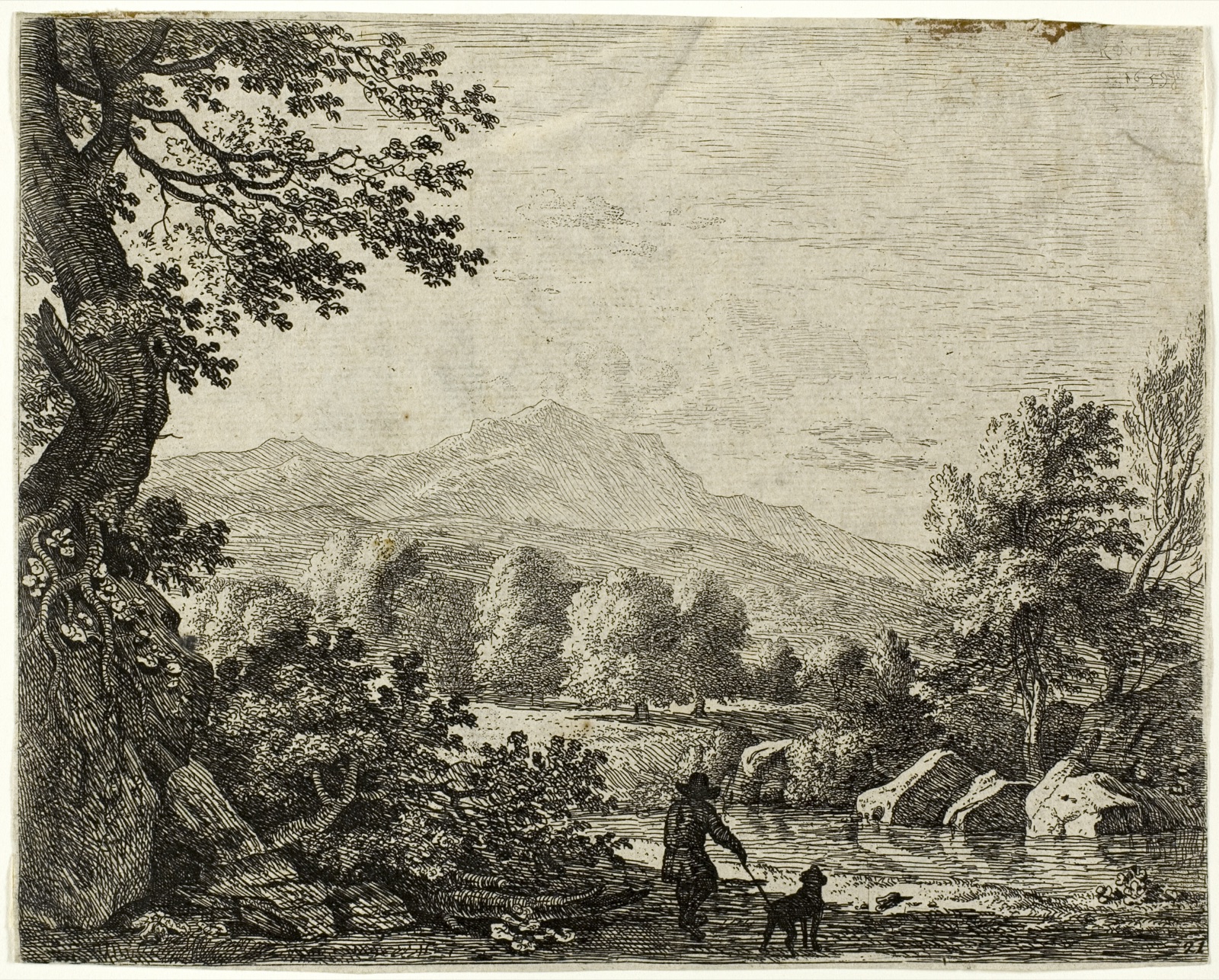 Man with a Dog — Karel Dujardin; Dutch, c. 1622-1678