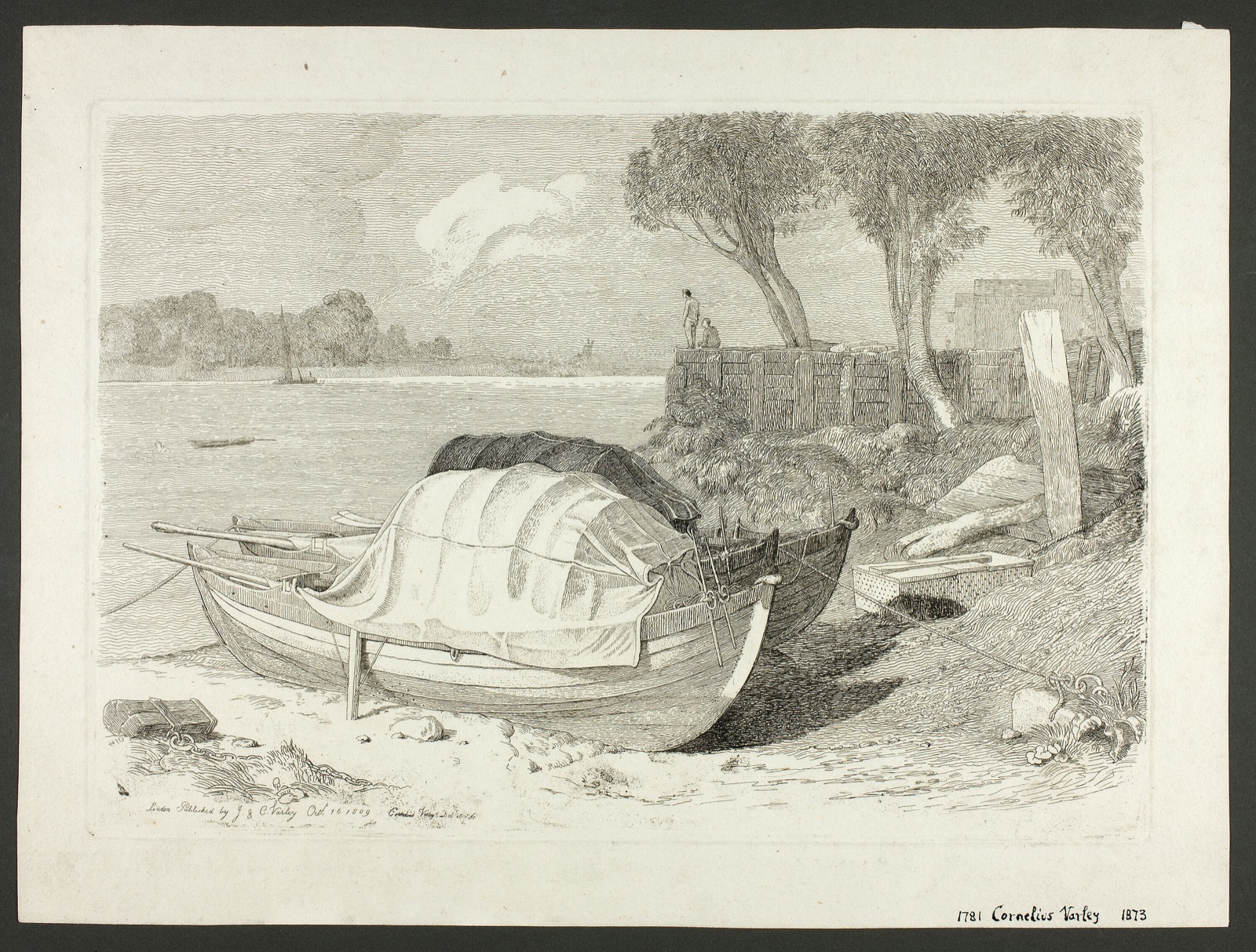 Shored Boats — Cornelius Varley (English, 1781-1873); published by John Varley (English, 1778-1842) and Cornelius Varley