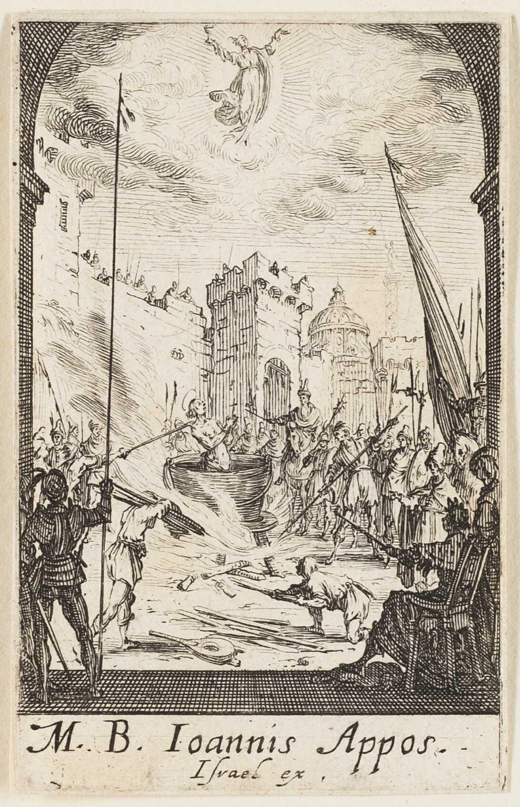 The Martyrdom of Saint John the Evangelist, plate five from The Martyrdoms of the Apostles — Jacques Callot; French, 1592-1635