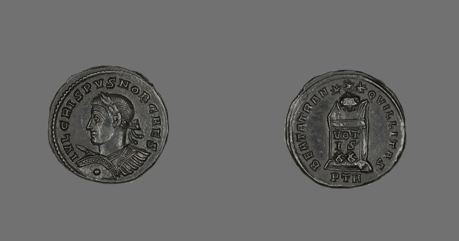 Coin Portraying Emperor Crispus — Roman, minted in Trier