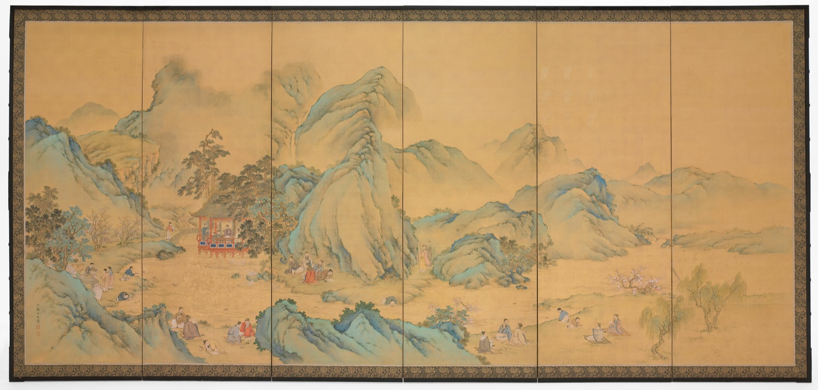 The Gathering at the Orchid Pavilion (front); Geese among Reeds (back) — Noguchi Shohin; Japanese, 1847-1917