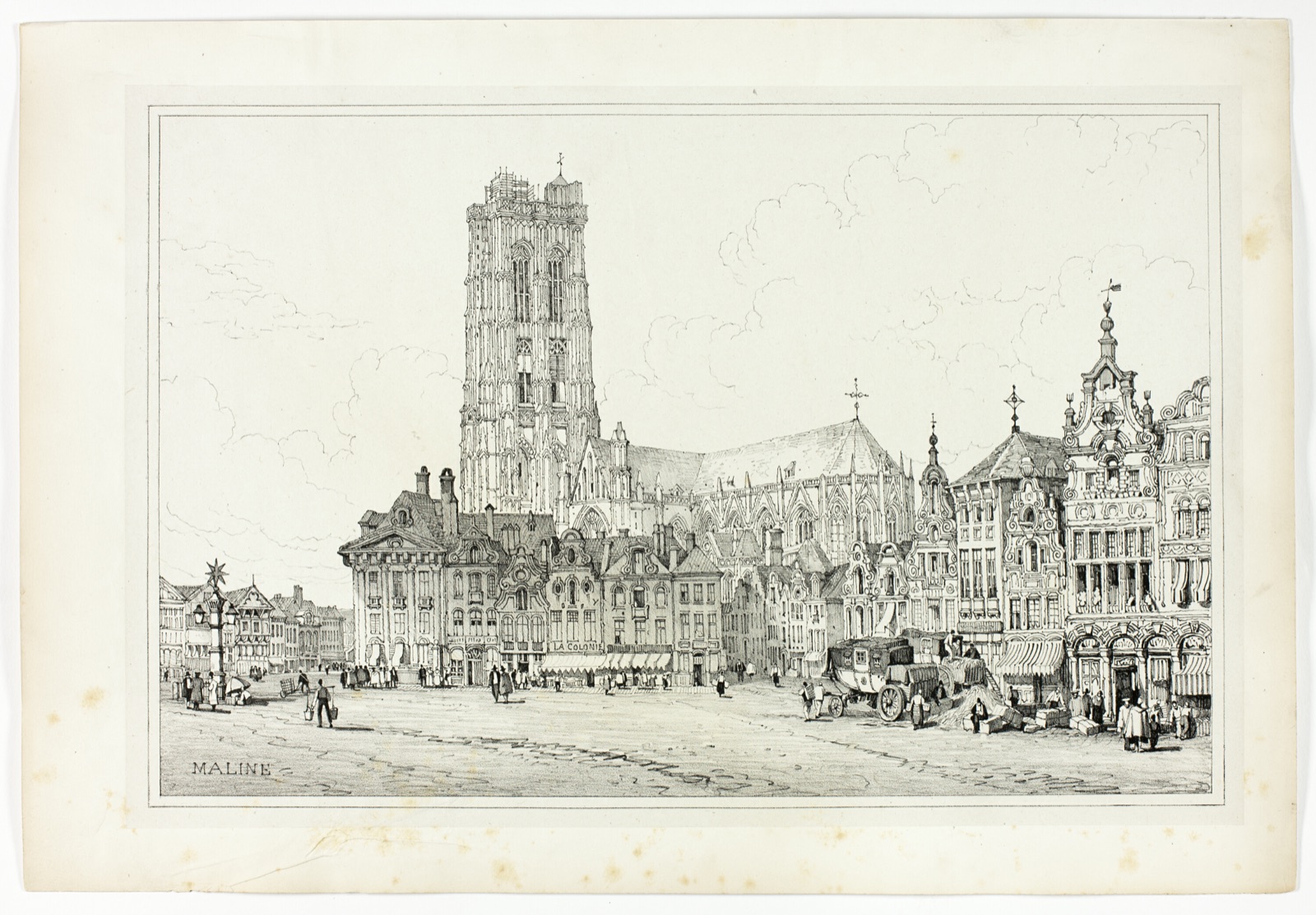 Maline, from Facsimiles of Sketches made in Flanders and Germany — Samuel Prout (English, 1783-1852); printed by Charles Joseph Hullmandel (English, 1789-1850)