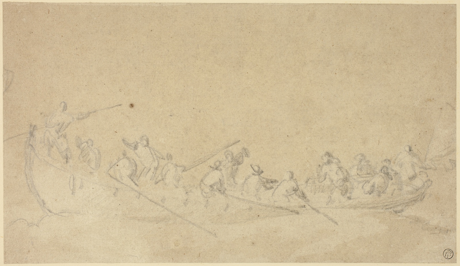 Figures in Boats — Willem van de Velde II; Dutch, 1633-1707