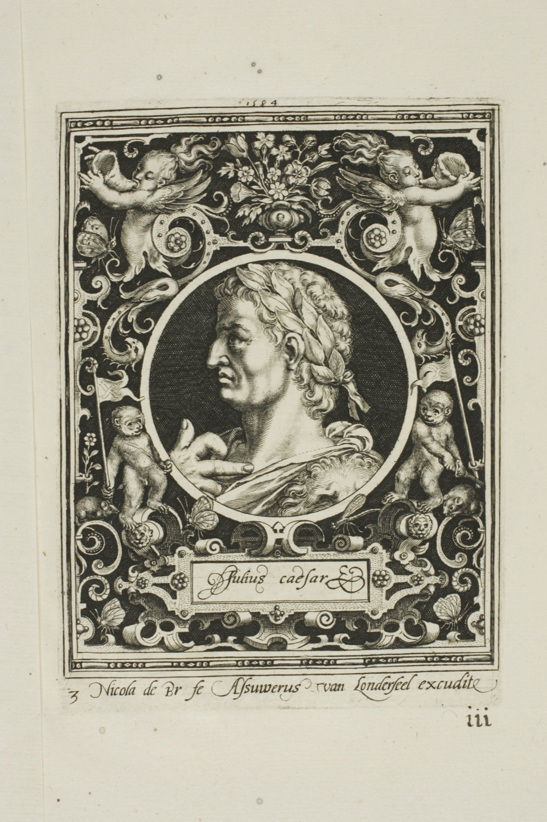 Julius Caesar, plate three from The Nine Worthies — Nicolaes de Bruyn (Flemish, 1571-1656); published by Assuerus van Londerseel (Flemish, 1572-1635)