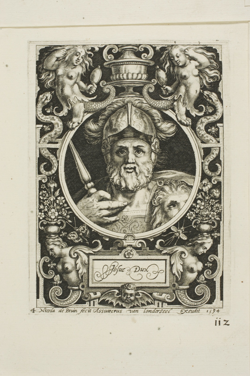 Joshua, plate four from The Nine Worthies — Nicolaes de Bruyn (Flemish, 1571-1656); published by Assuerus van Londerseel (Flemish, 1572-1635)