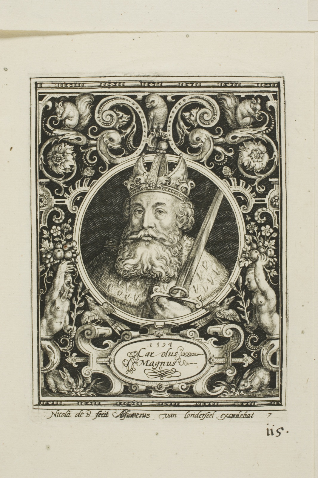 Charlemagne, plate seven from The Nine Worthies — Nicolaes de Bruyn (Flemish, 1571-1656); published by Assuerus van Londerseel (Flemish, 1572-1635)