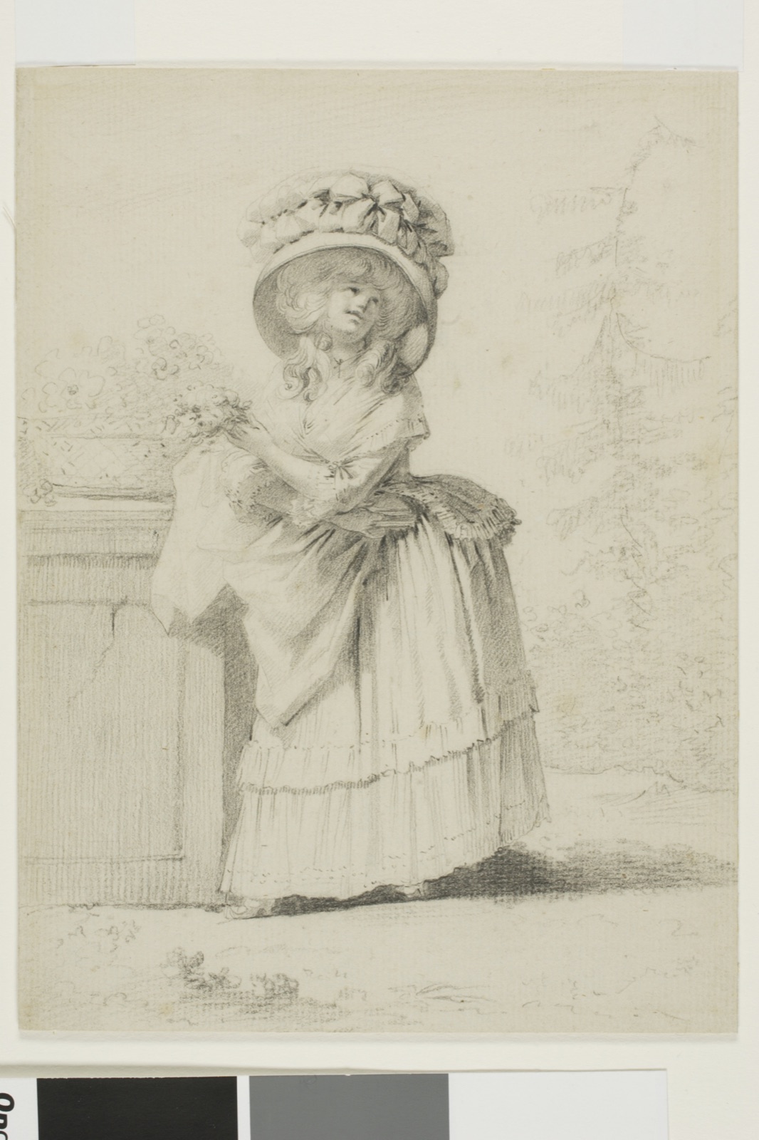 An Elegant Young Woman in a Garden — Alexandre Moitte; French, 1750-1828