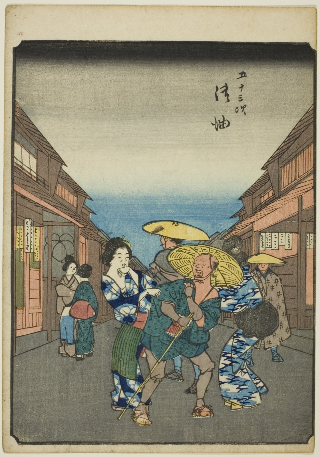 Goyu, from the series "Fifty-three Stations [of the Tokaido] (Gojusan tsugi)," also known as the Figure Tokaido (Jinbutsu Tokaido) — Utagawa Hiroshige 歌川 広重; Japanese, 1797-1858