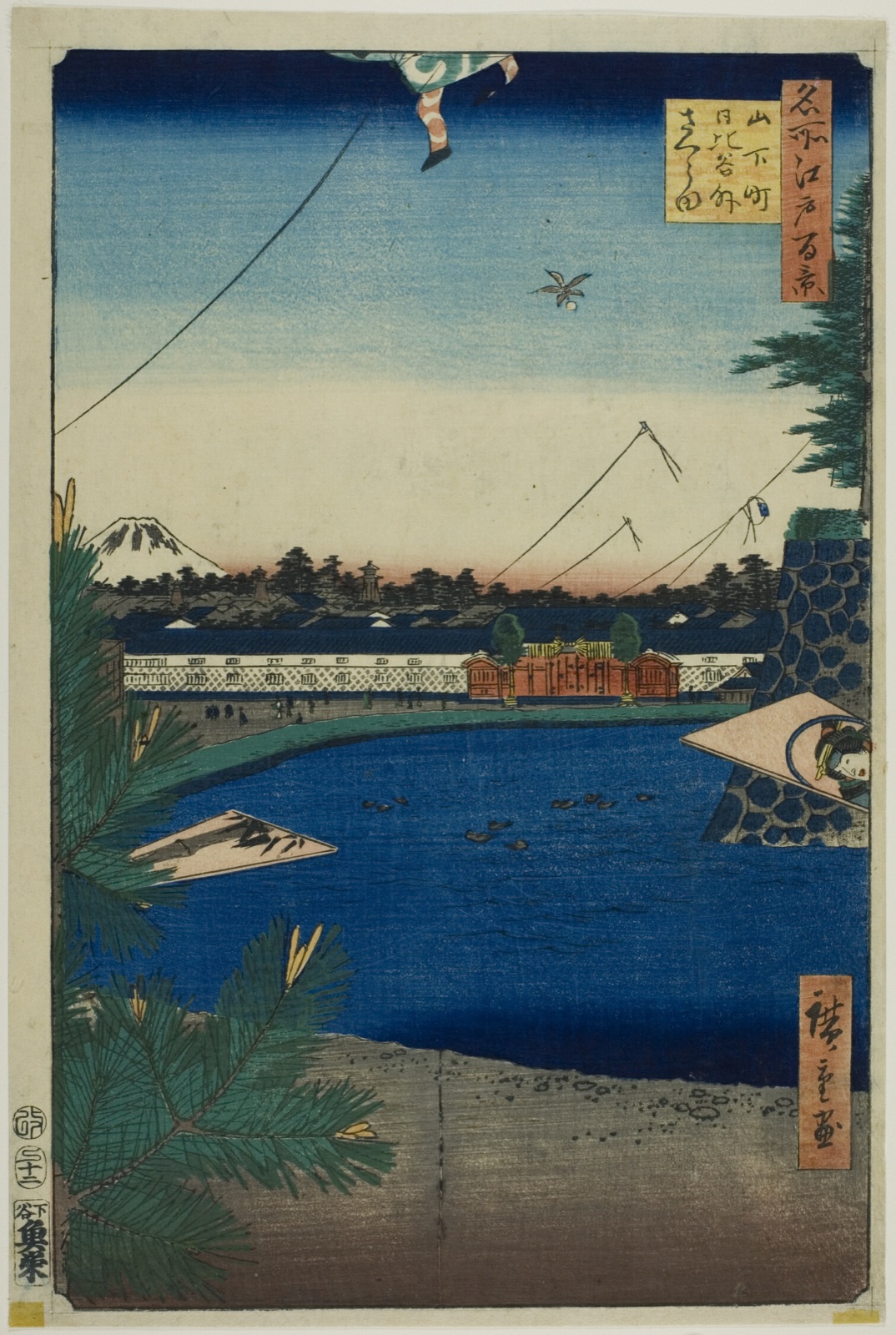 Hibiya and Soto-Sakurada from Yamashita-cho (Yamashita-cho Hibiya Soto-Sakurada), from the series "One Hundred Famous Views of Edo (Meisho Edo hyakkei)" — Utagawa Hiroshige 歌川 広重; Japanese, 1797–1858