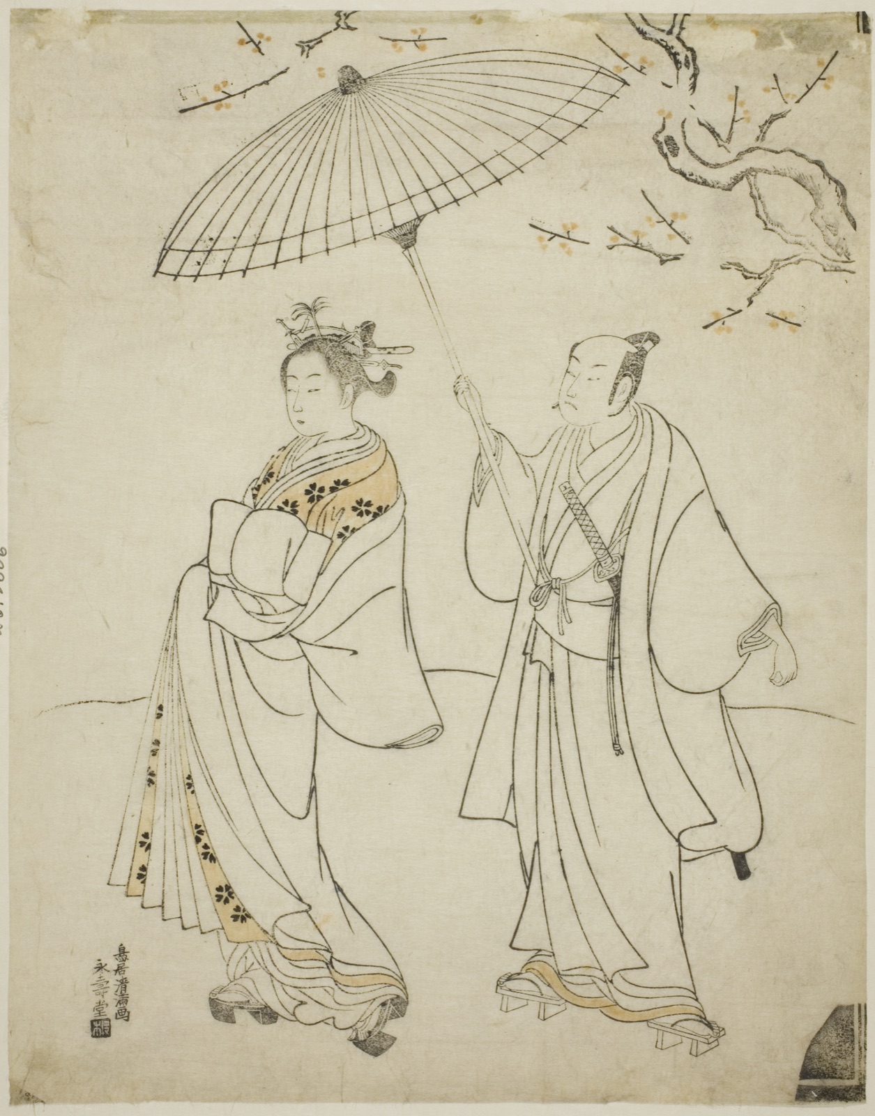 The Actors Ichikawa Komazo I (L) and Nakamura Matsue I (R) — Torii Kiyomitsu I; Japanese, 1735–1785