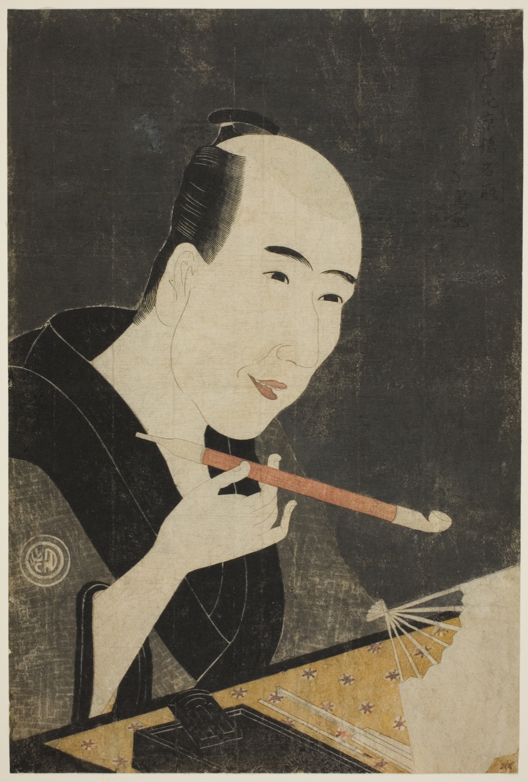 Portrait of Santo Kyoden, the Master of Kyobashi (Edo hana Kyobashi natori) — Rekisentei Eiri; Japanese, active c. 1781–1818