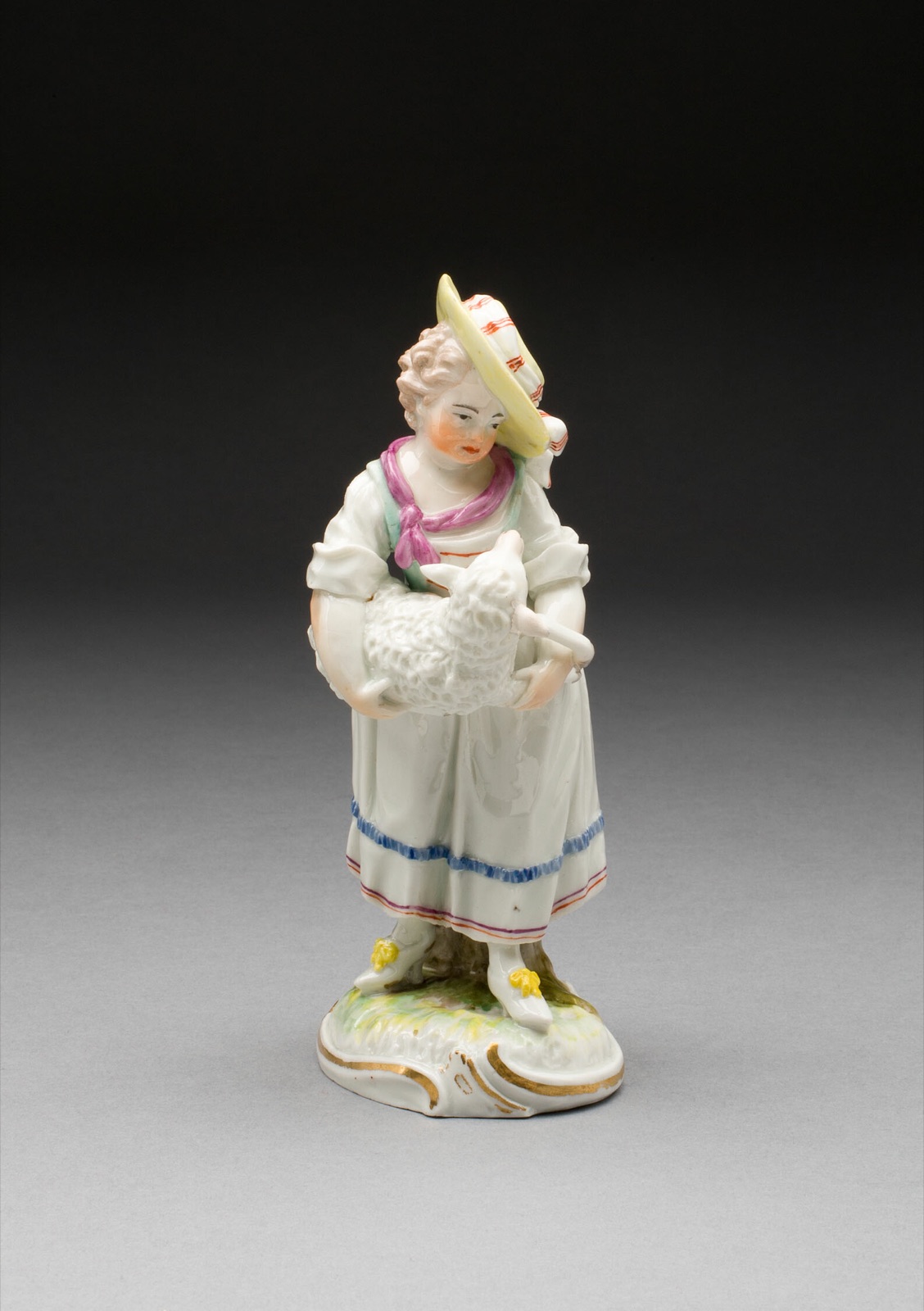 Shepherd Girl Holding Sheep — Frankenthal Porcelain Factory; German, founded 1755; Modeler: Lück, Johann Fredrich; German, d. 1797