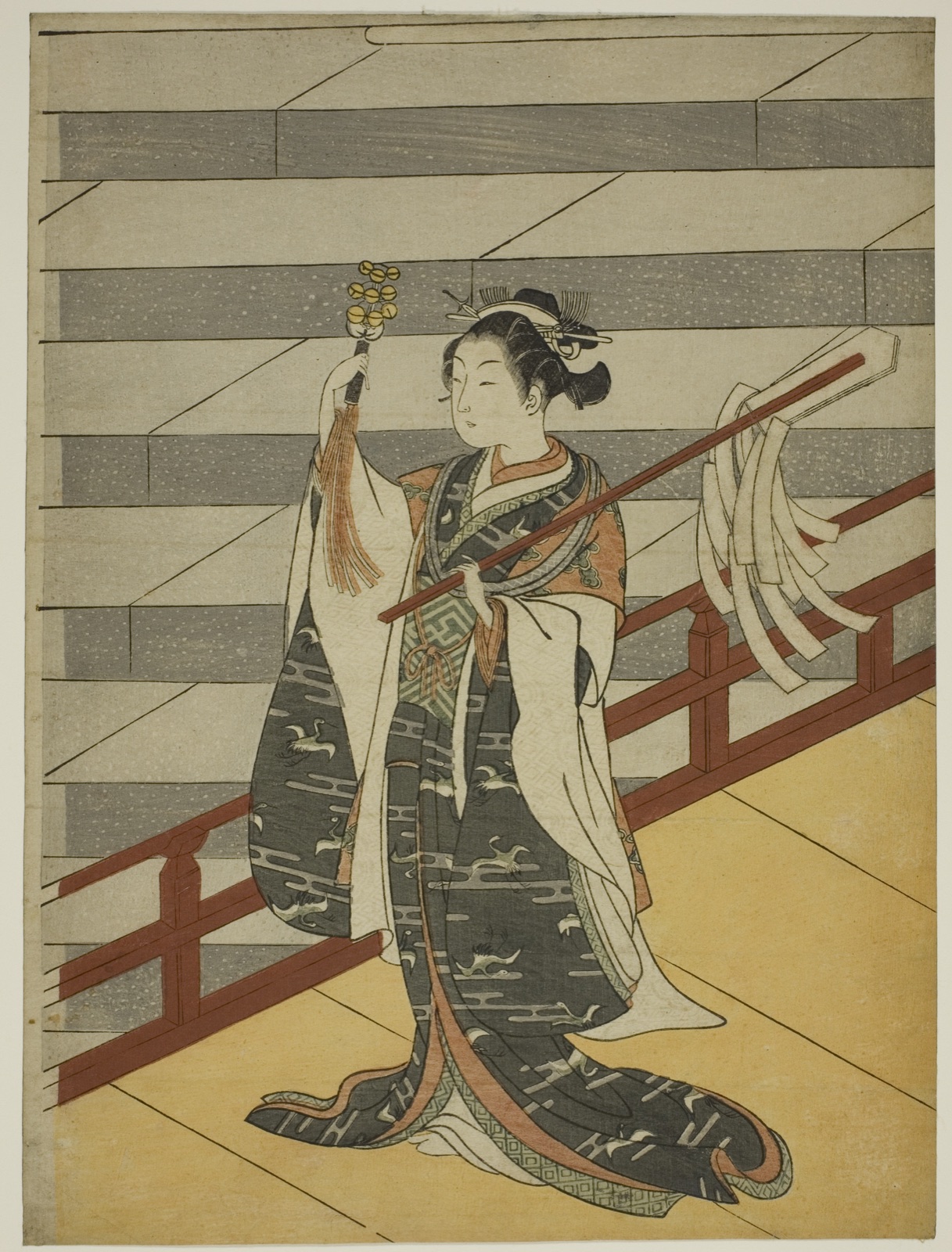 The Kagura Dancer — Suzuki Harunobu 鈴木 春信; Japanese, 1725 (?)-1770