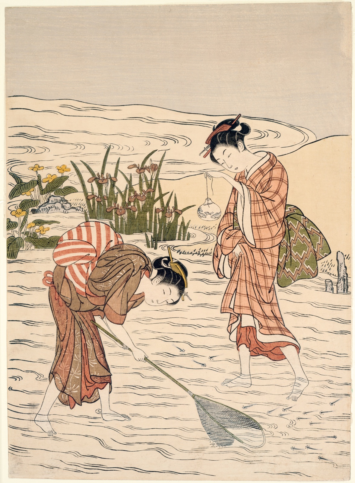 Fishing in Shallow Water — Suzuki Harunobu 鈴木 春信; Japanese, 1725 (?)-1770