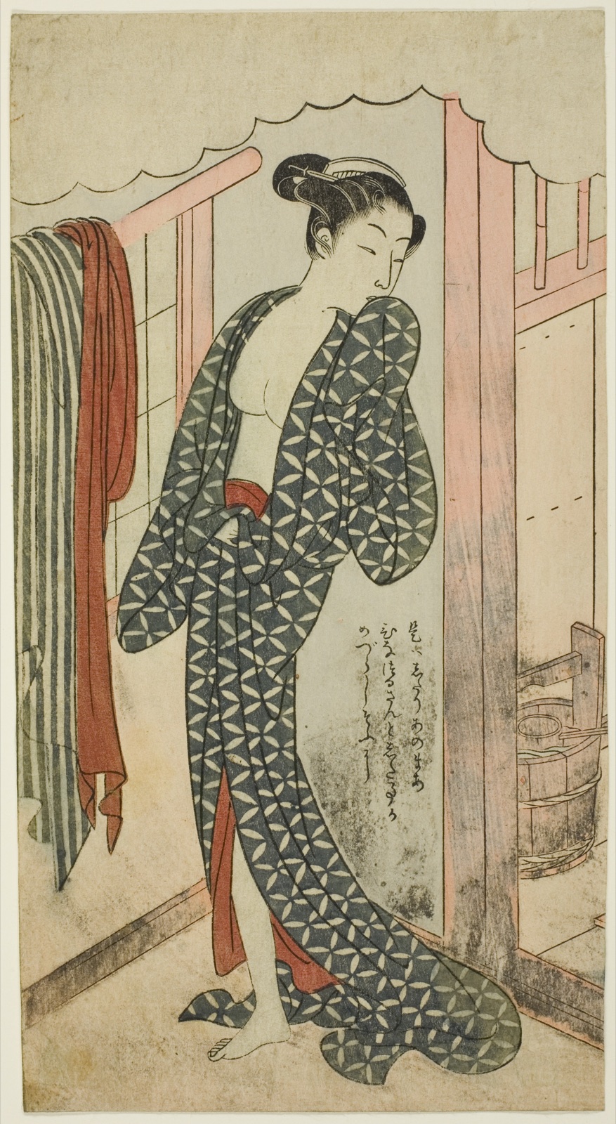 Woman in a Bathhouse — Suzuki Harunobu 鈴木 春信; Japanese, 1725 (?)-1770