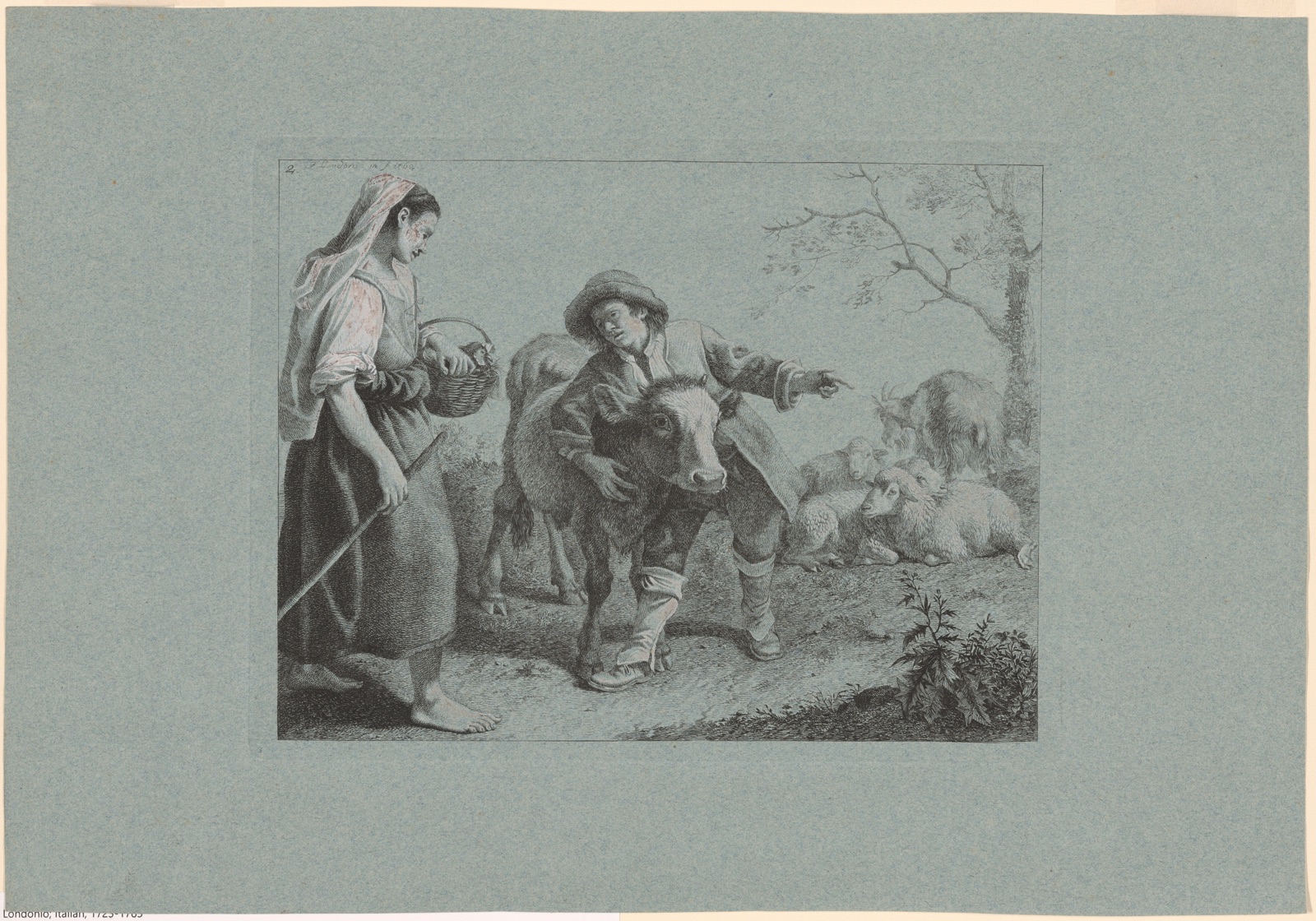 Plate 2, from The Set of 12 Pastorals Scenes — Francesco Londonio; Italian, 1723-1783